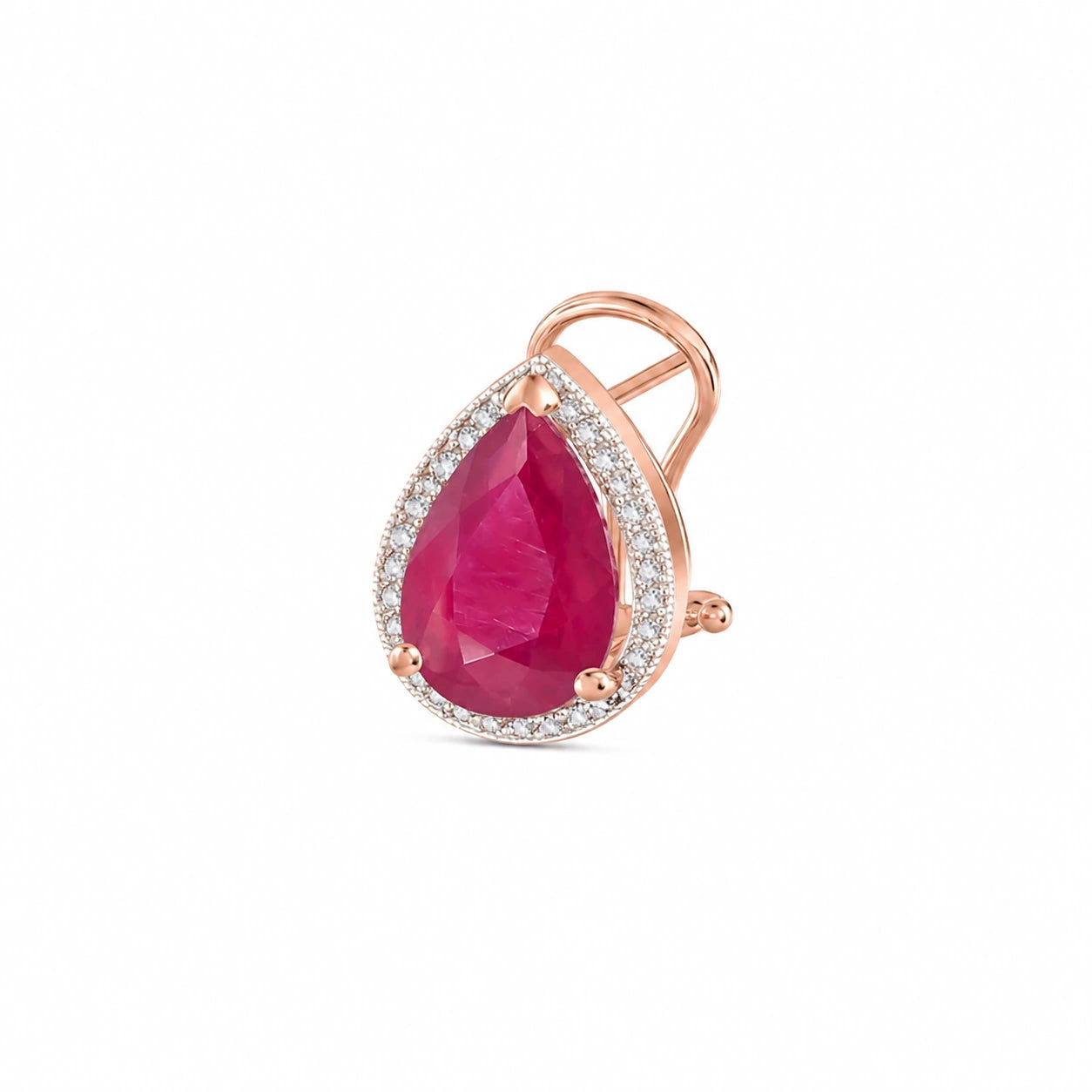 Rose Gold Earrings Ruby 10K — Bettina