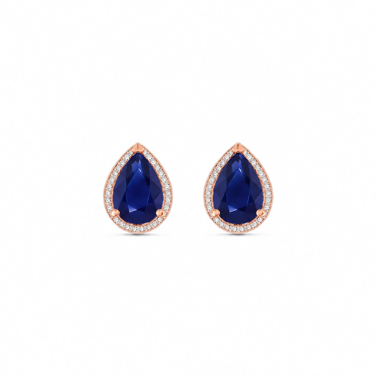 Rose Gold Earrings Sapphire 10K — Bettina
