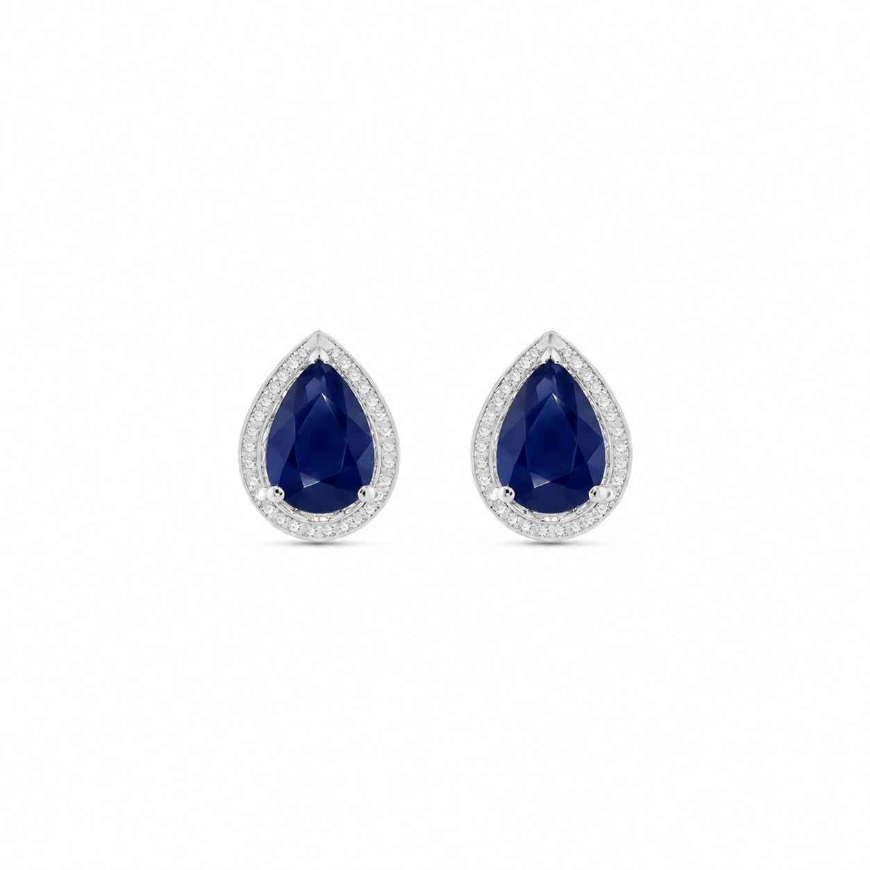 White Gold Earrings Sapphire 10K — Bettina