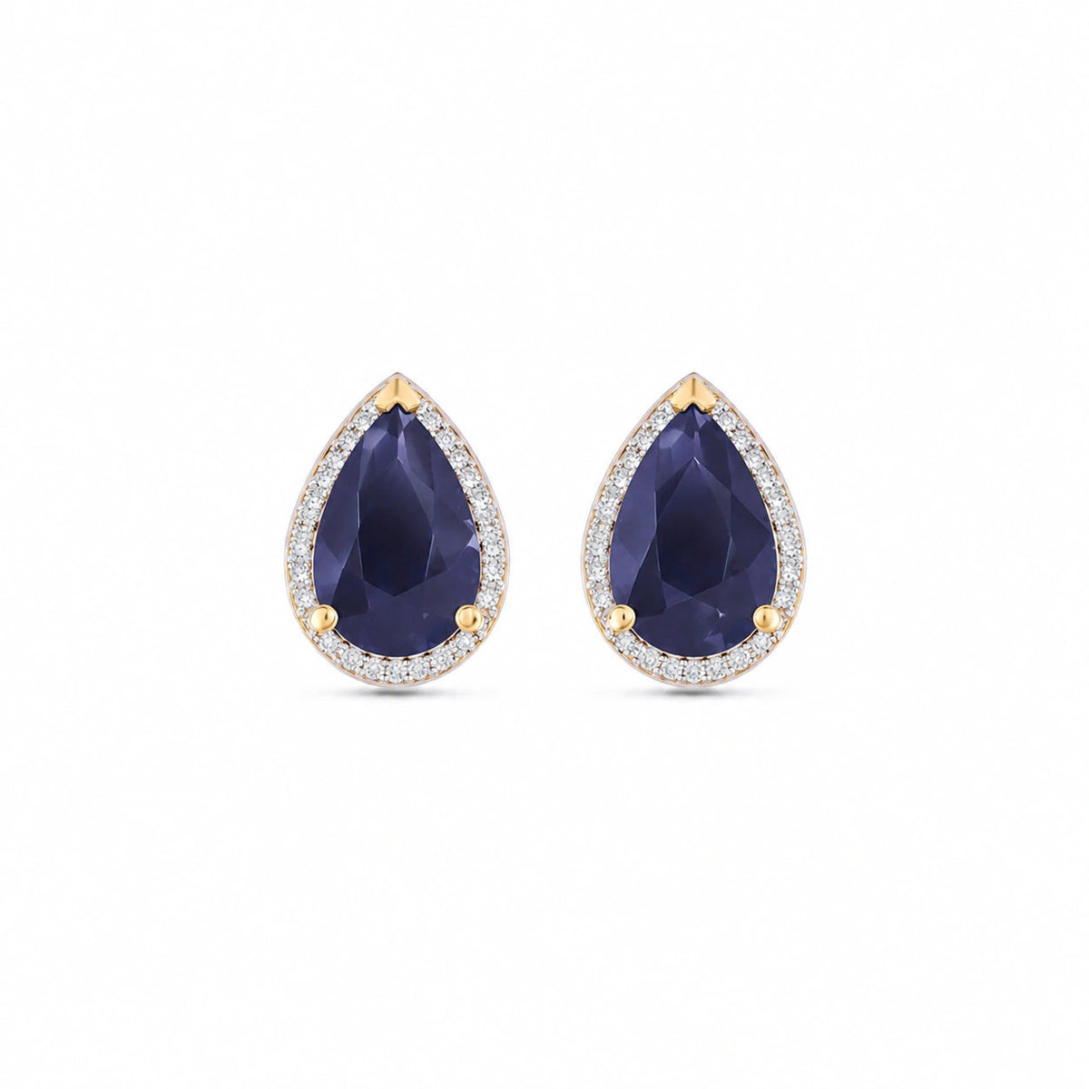 Yellow Gold Earrings Sapphire 10K — Bettina