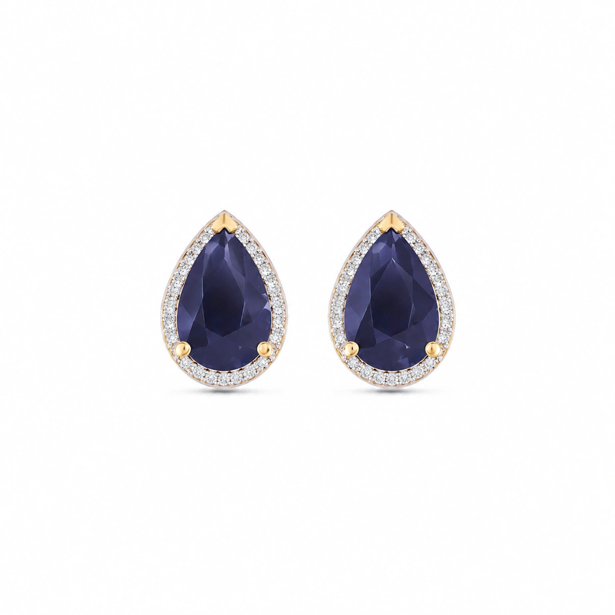 Yellow Gold Earrings Sapphire 10K — Bettina