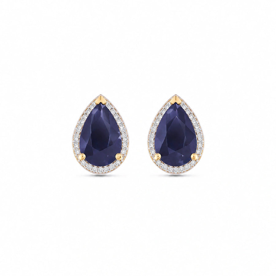 Yellow Gold Earrings Sapphire 10K — Bettina