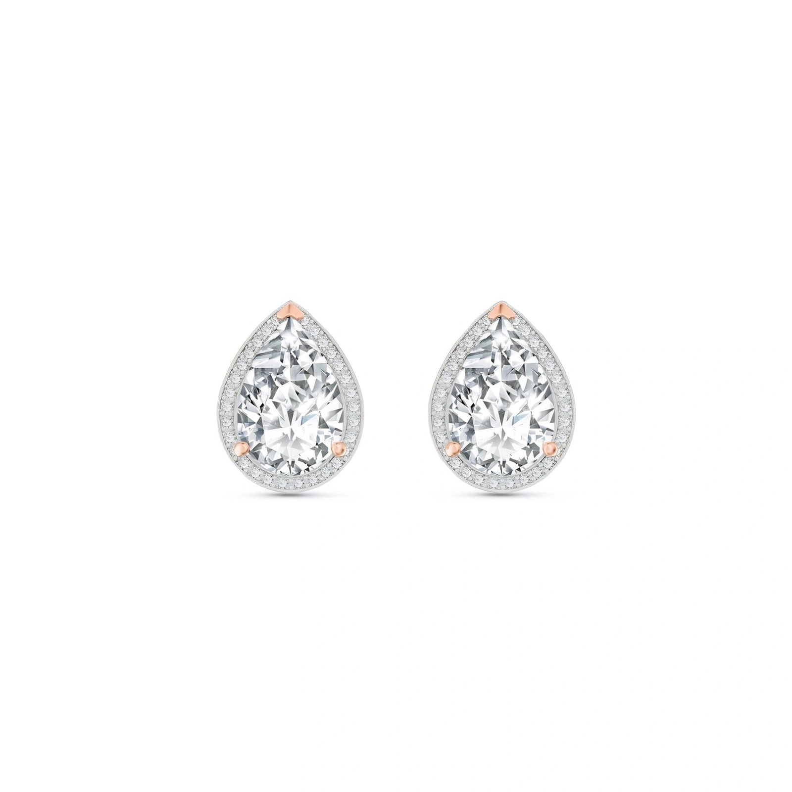 Rose Gold Earrings White Topaz 10K — Bettina