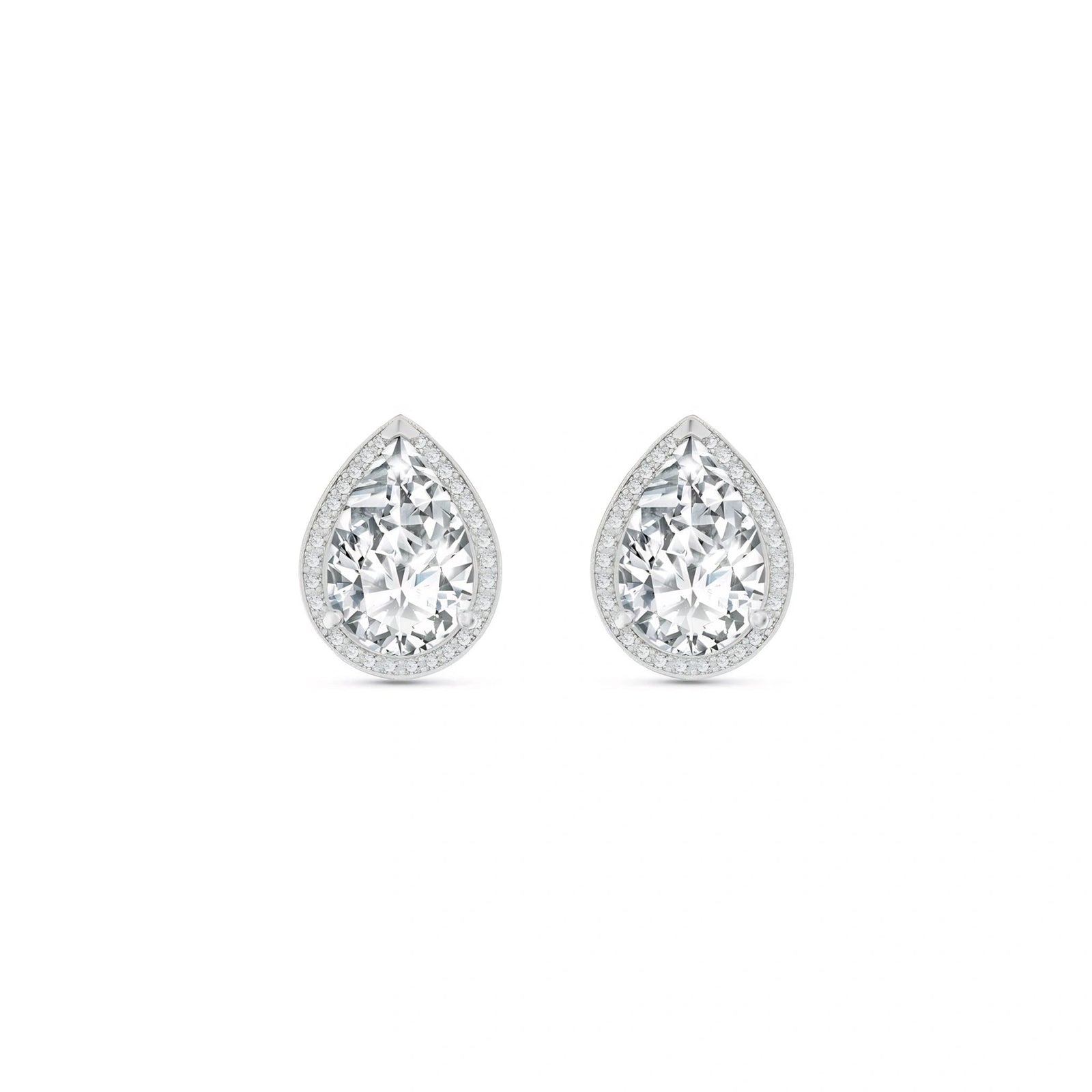 White Gold Earrings White Topaz 10K — Bettina