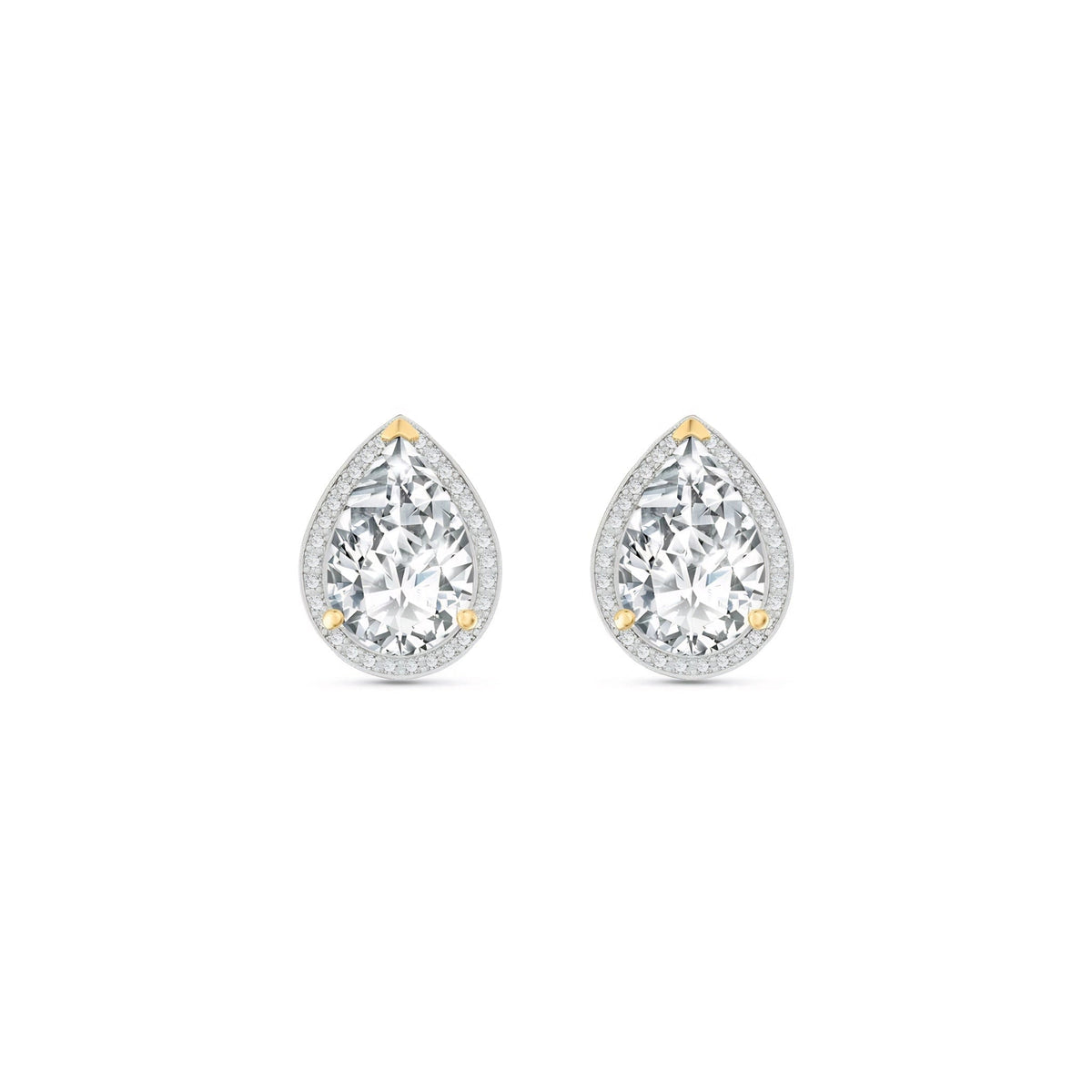 Yellow Gold Earrings White Topaz 10K — Bettina