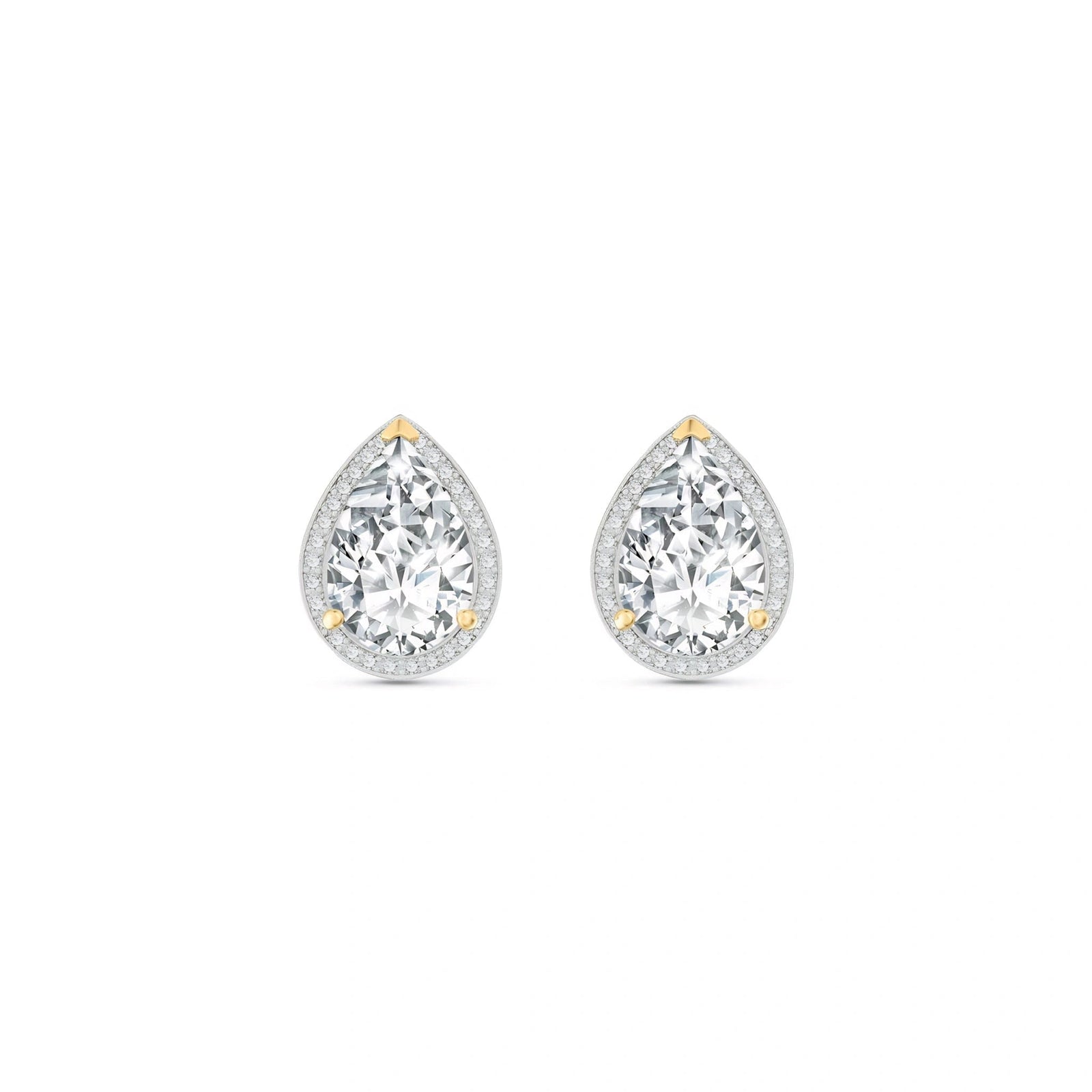 Yellow Gold Earrings White Topaz 10K — Bettina