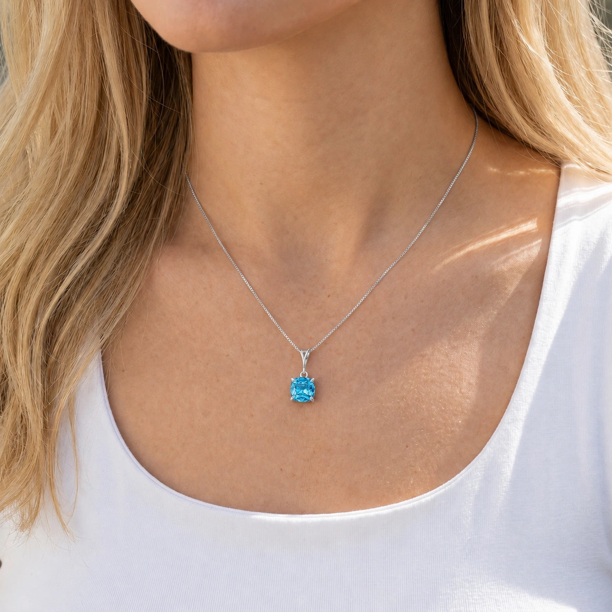 White Gold Blue Topaz — Calida