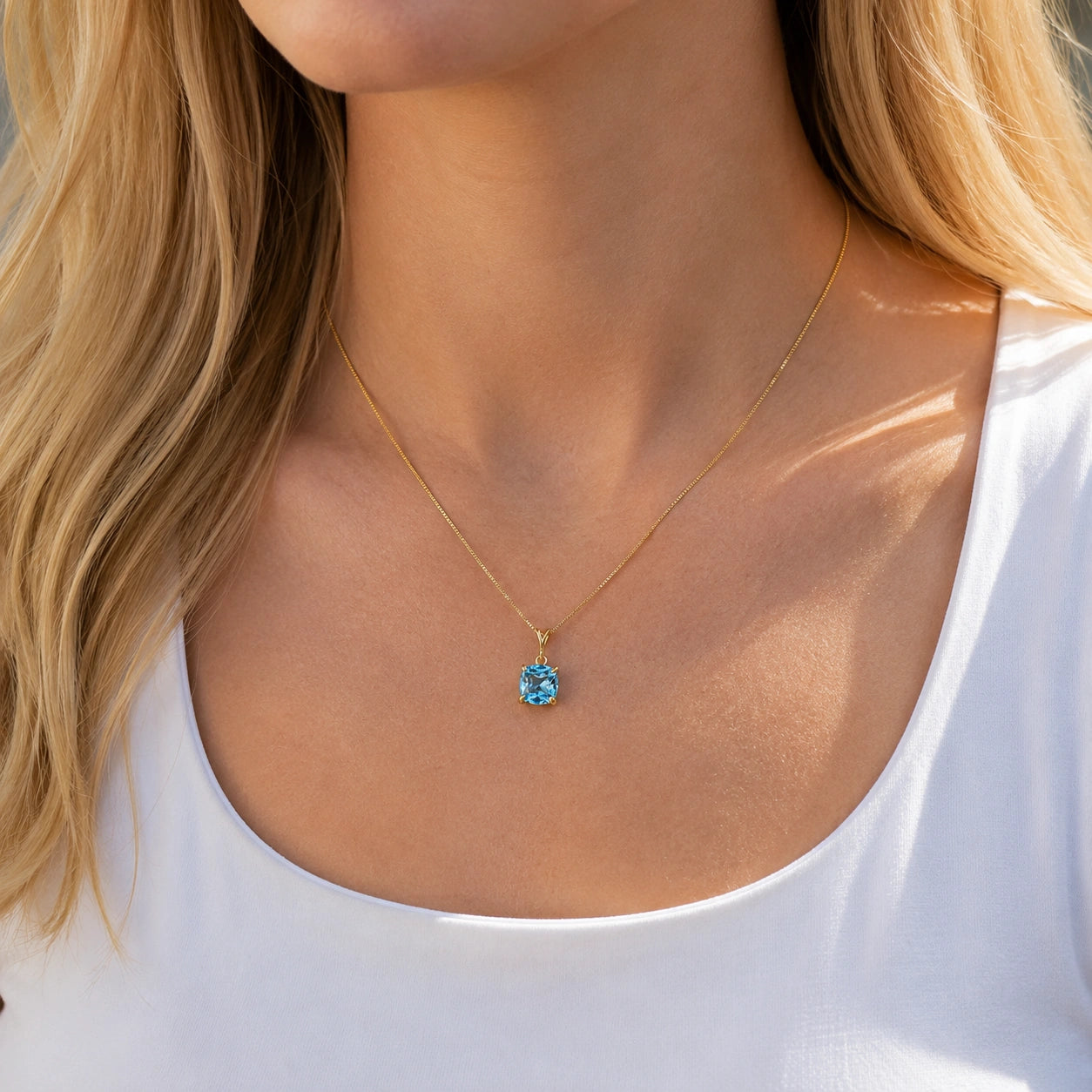 Yellow Gold Blue Topaz — Calida