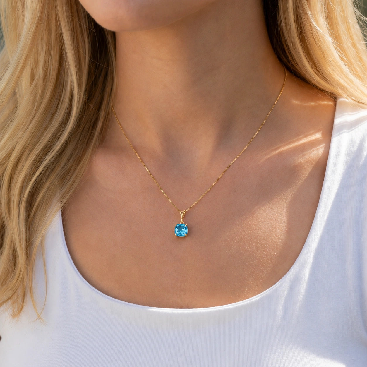 Yellow Gold Blue Topaz — Calida