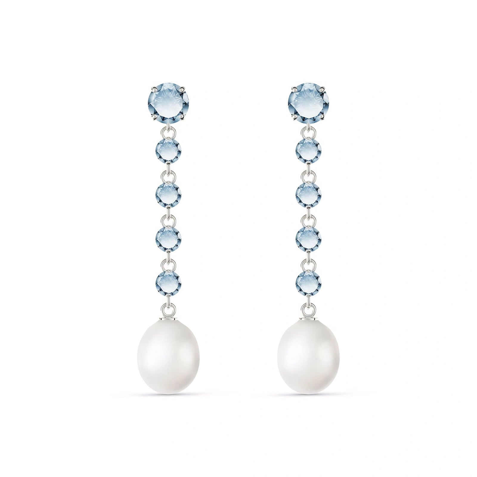 White Gold Aquamarine & Pearl — Cristallina
