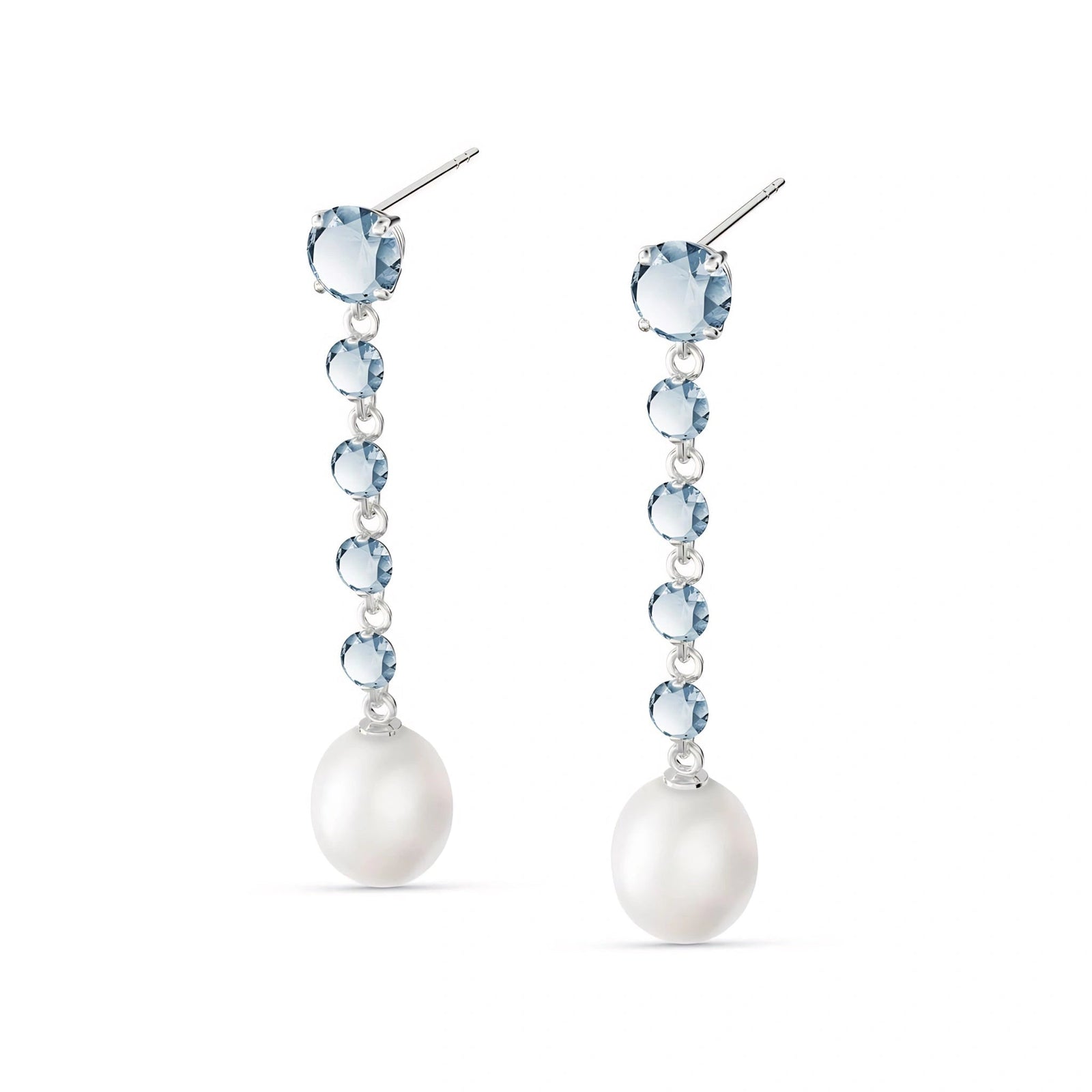 White Gold Aquamarine & Pearl — Cristallina