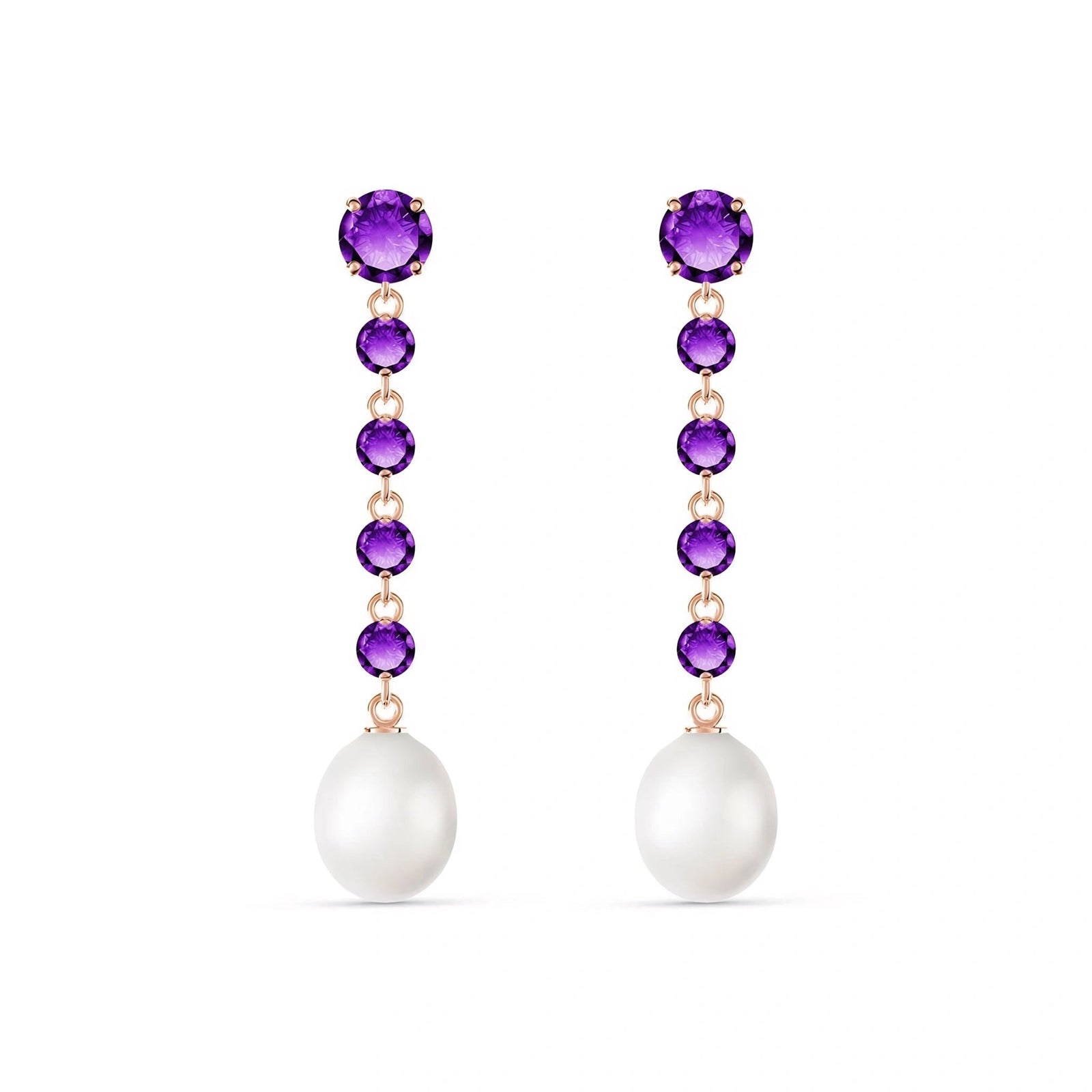 Rose Gold Pearl & Amethyst — Cristallina