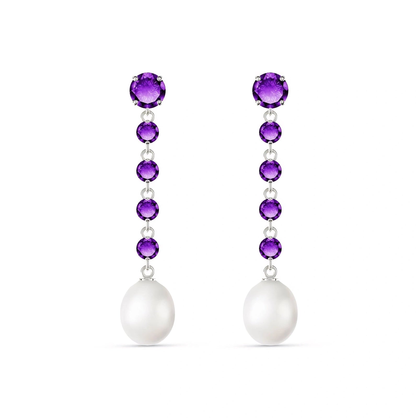 White Gold Pearl & Amethyst — Cristallina