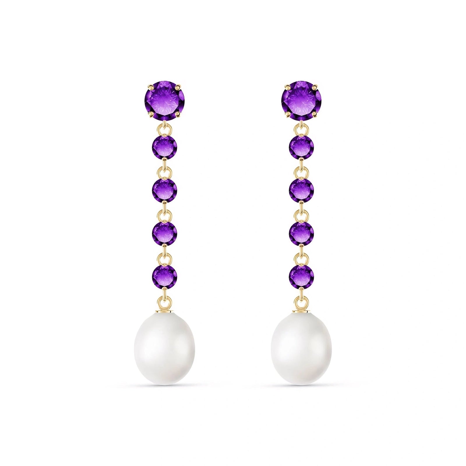 Yellow Gold Pearl & Amethyst — Cristallina