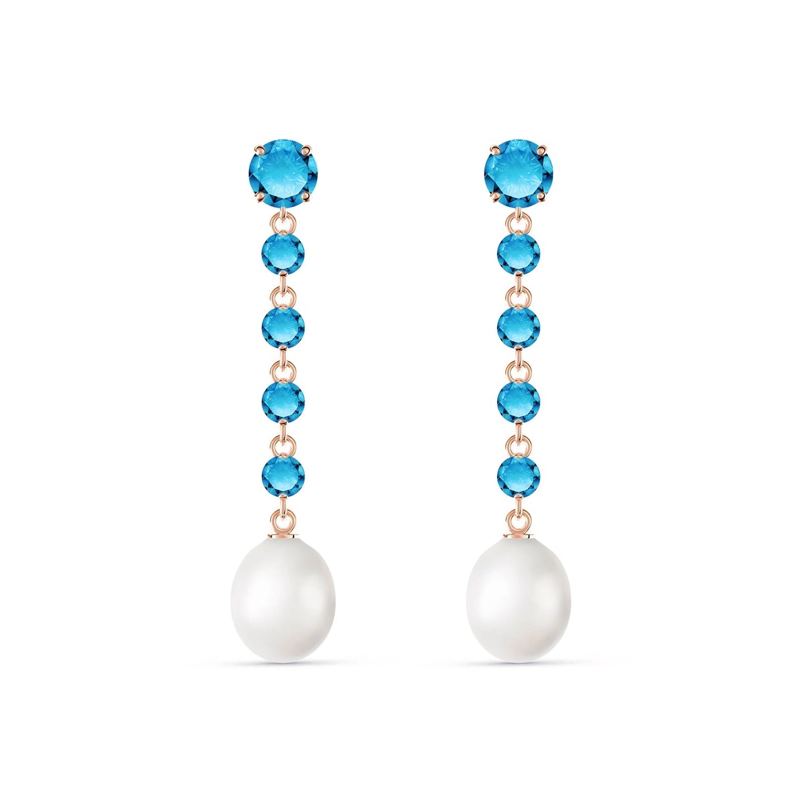 Rose Gold Pearl & Blue Topaz — Cristallina
