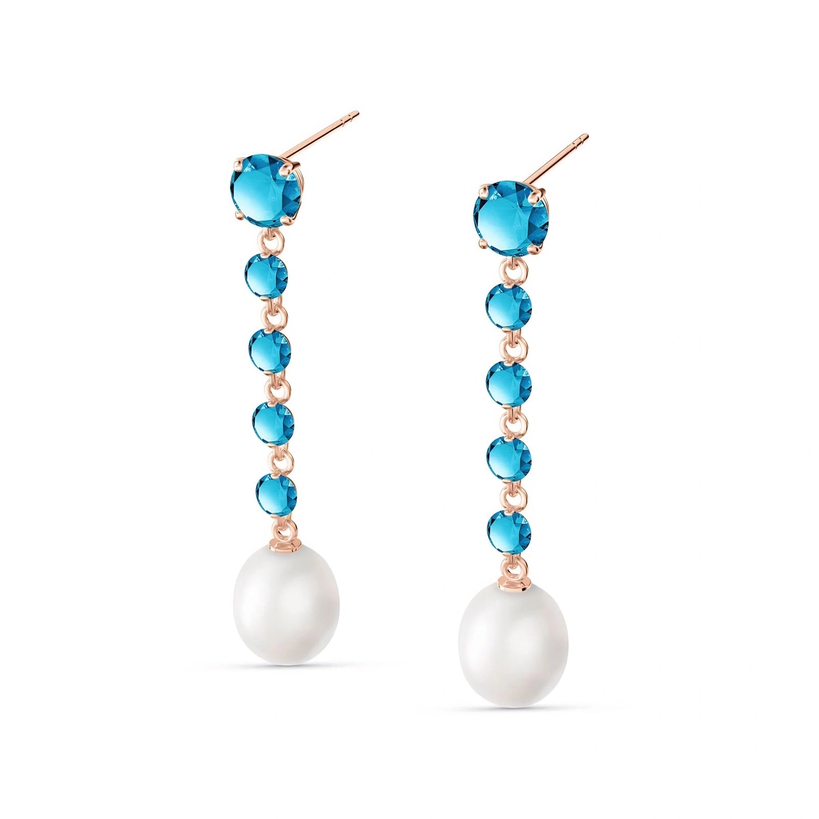 Rose Gold Pearl & Blue Topaz — Cristallina