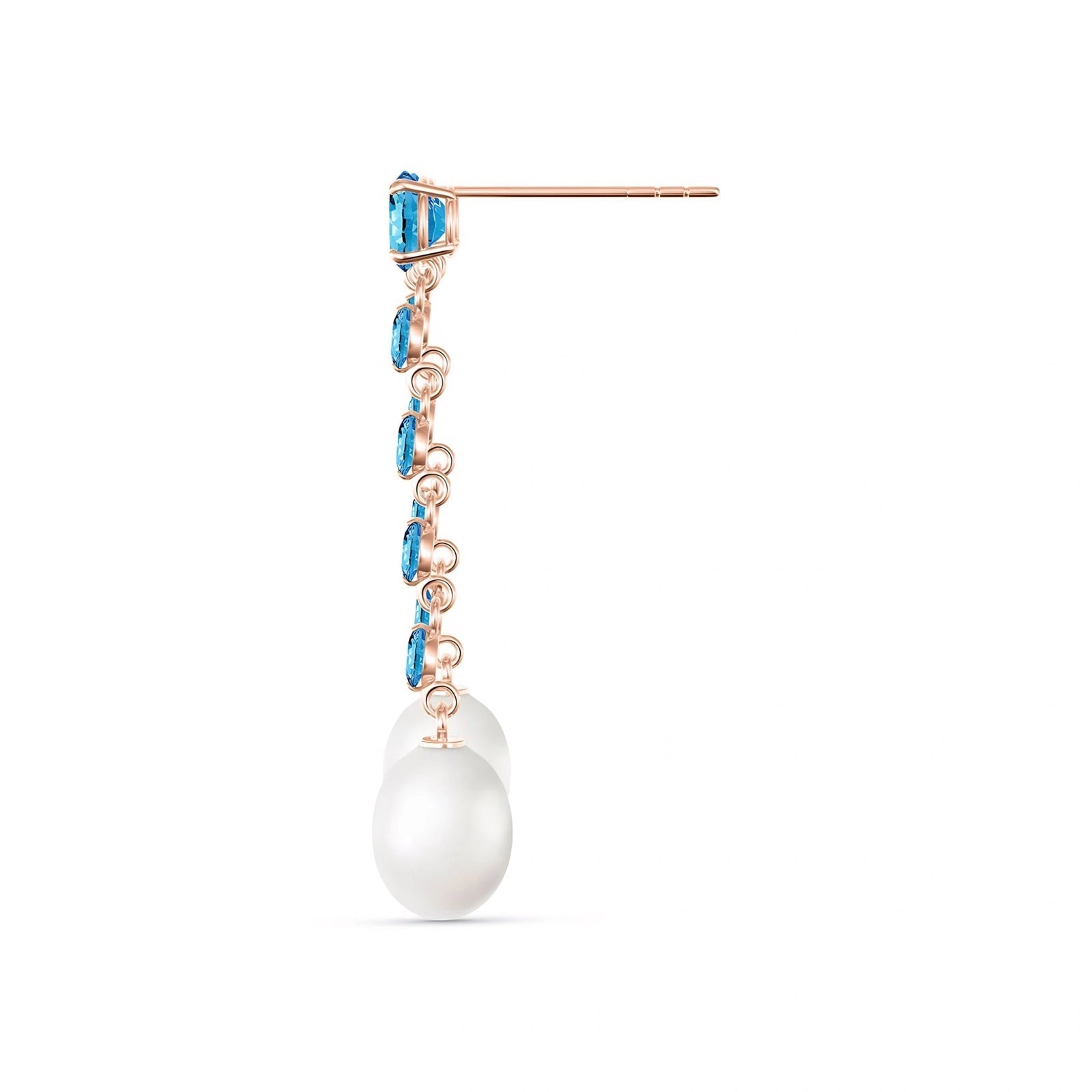 Rose Gold Pearl & Blue Topaz — Cristallina