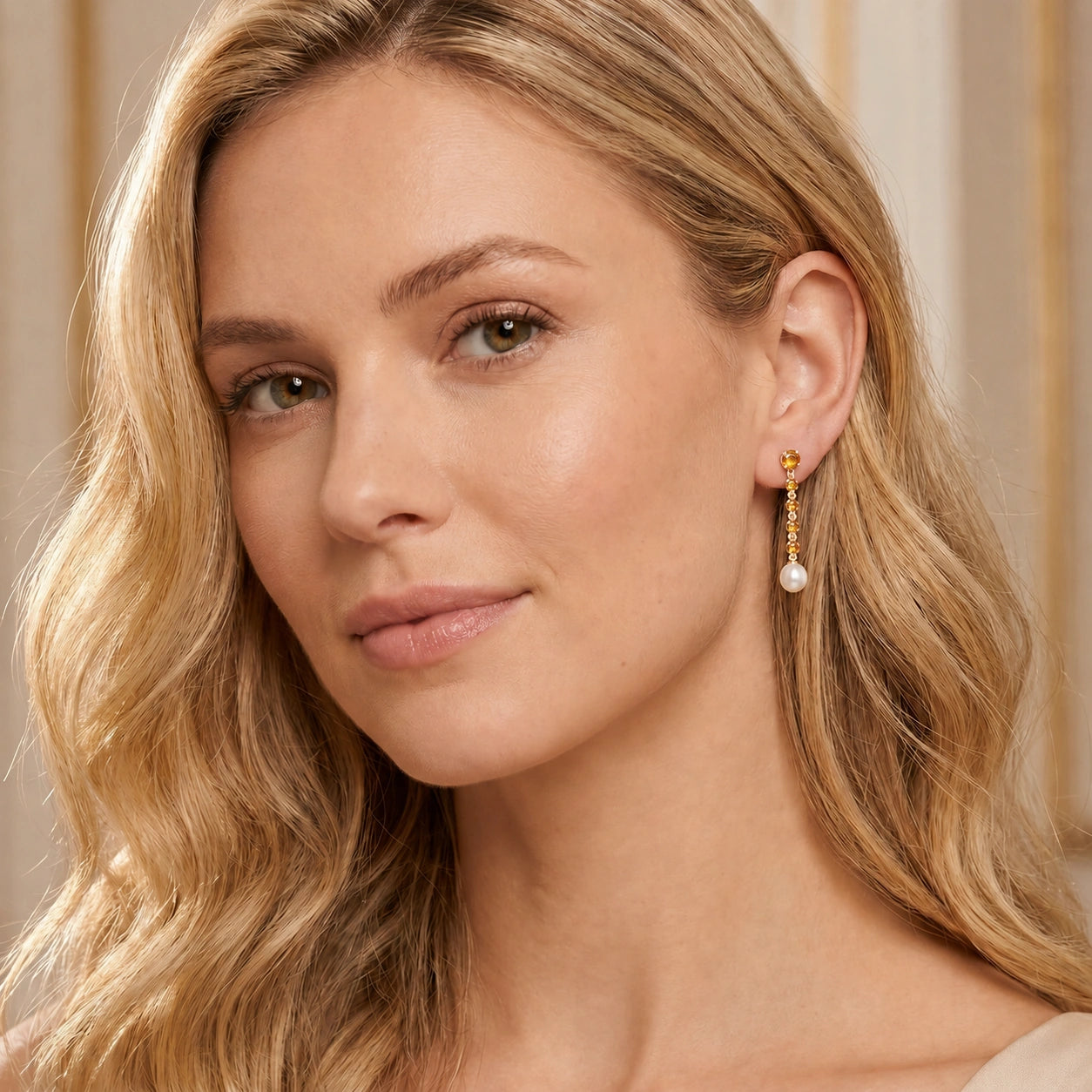Rose Gold Pearl & Citrine — Cristallina