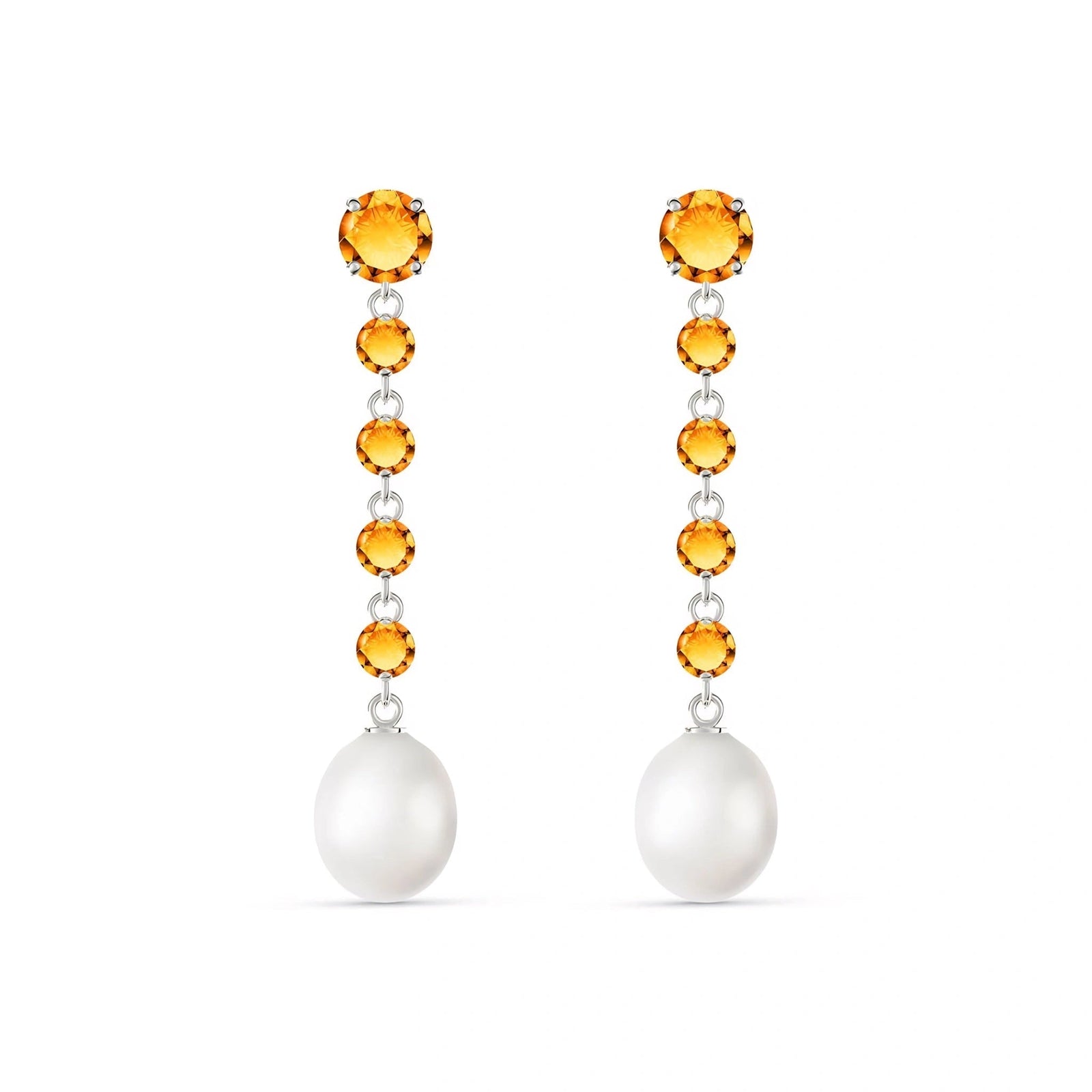 White Gold Pearl & Citrine — Cristallina