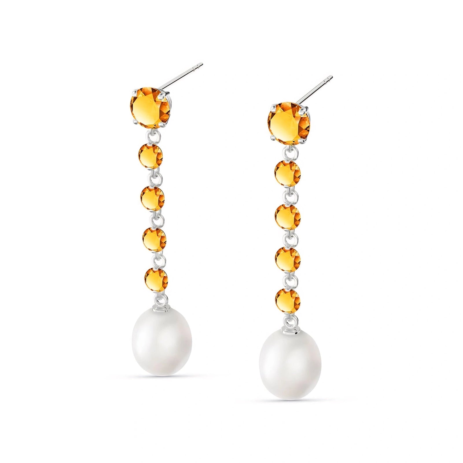 White Gold Pearl & Citrine — Cristallina