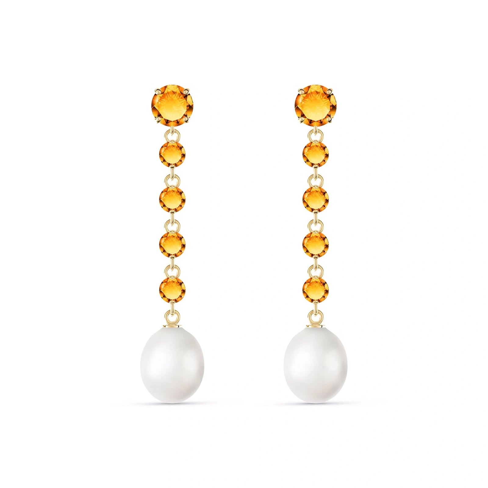 Yellow Gold Pearl & Citrine — Cristallina