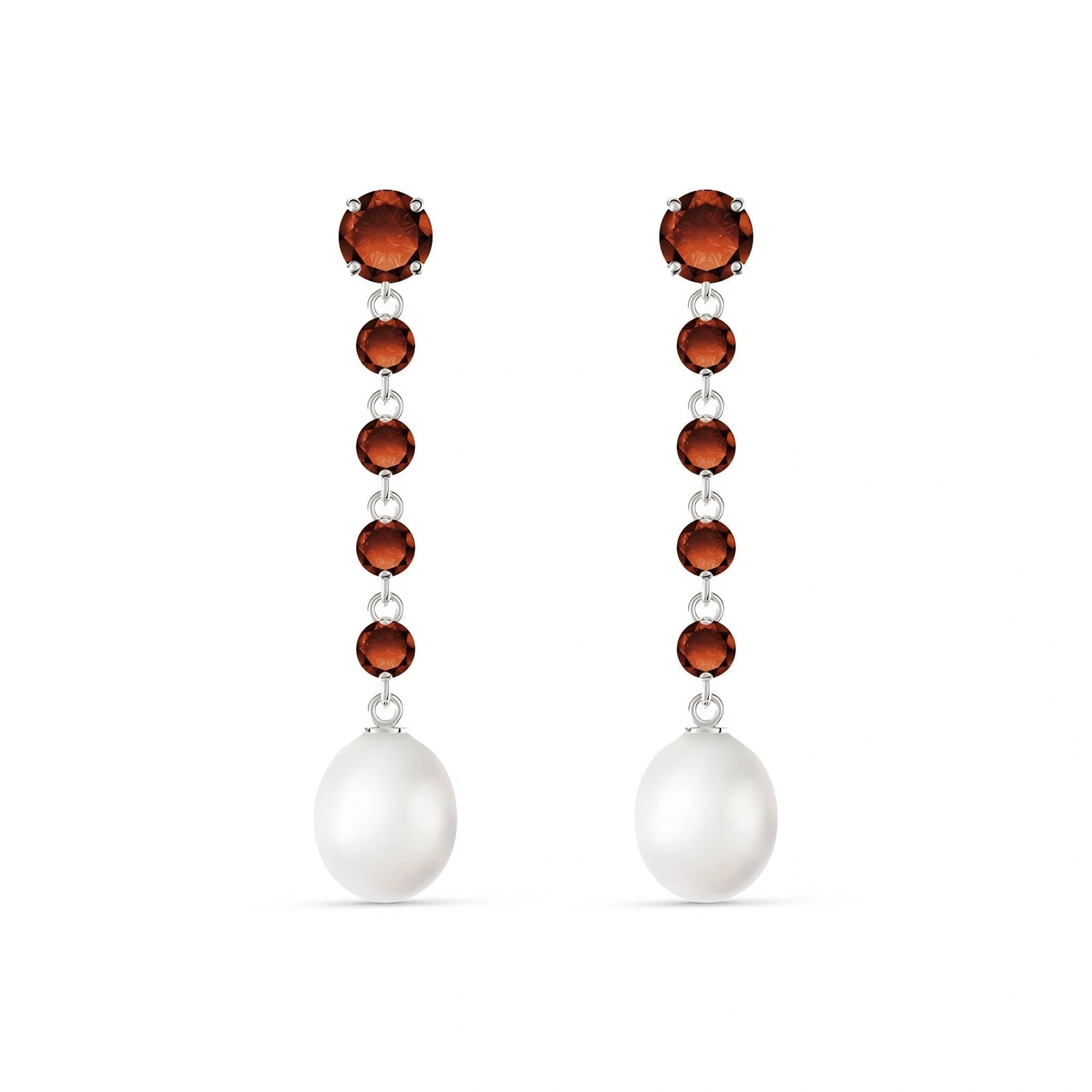 White Gold Pearl & Garnet — Cristallina