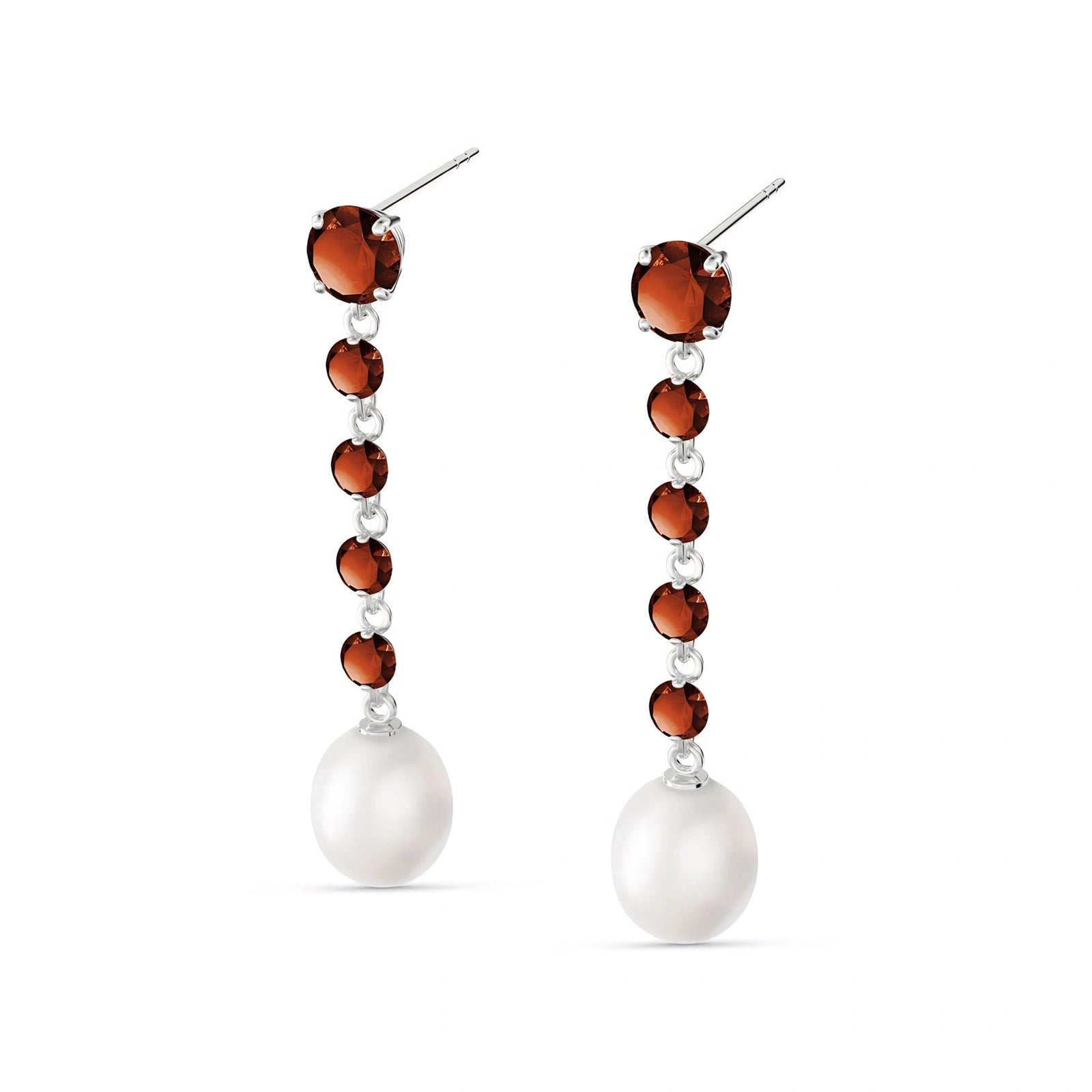 White Gold Pearl & Garnet — Cristallina