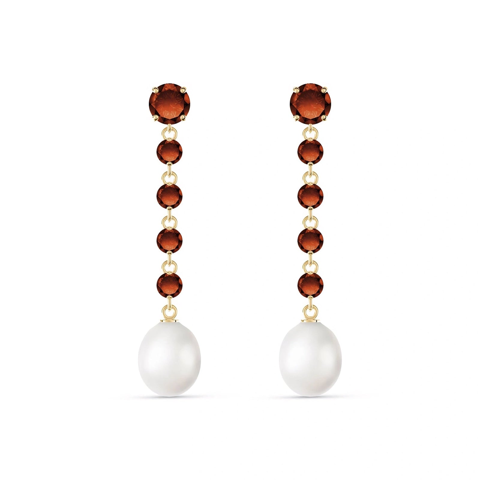 Yellow Gold Pearl & Garnet — Cristallina