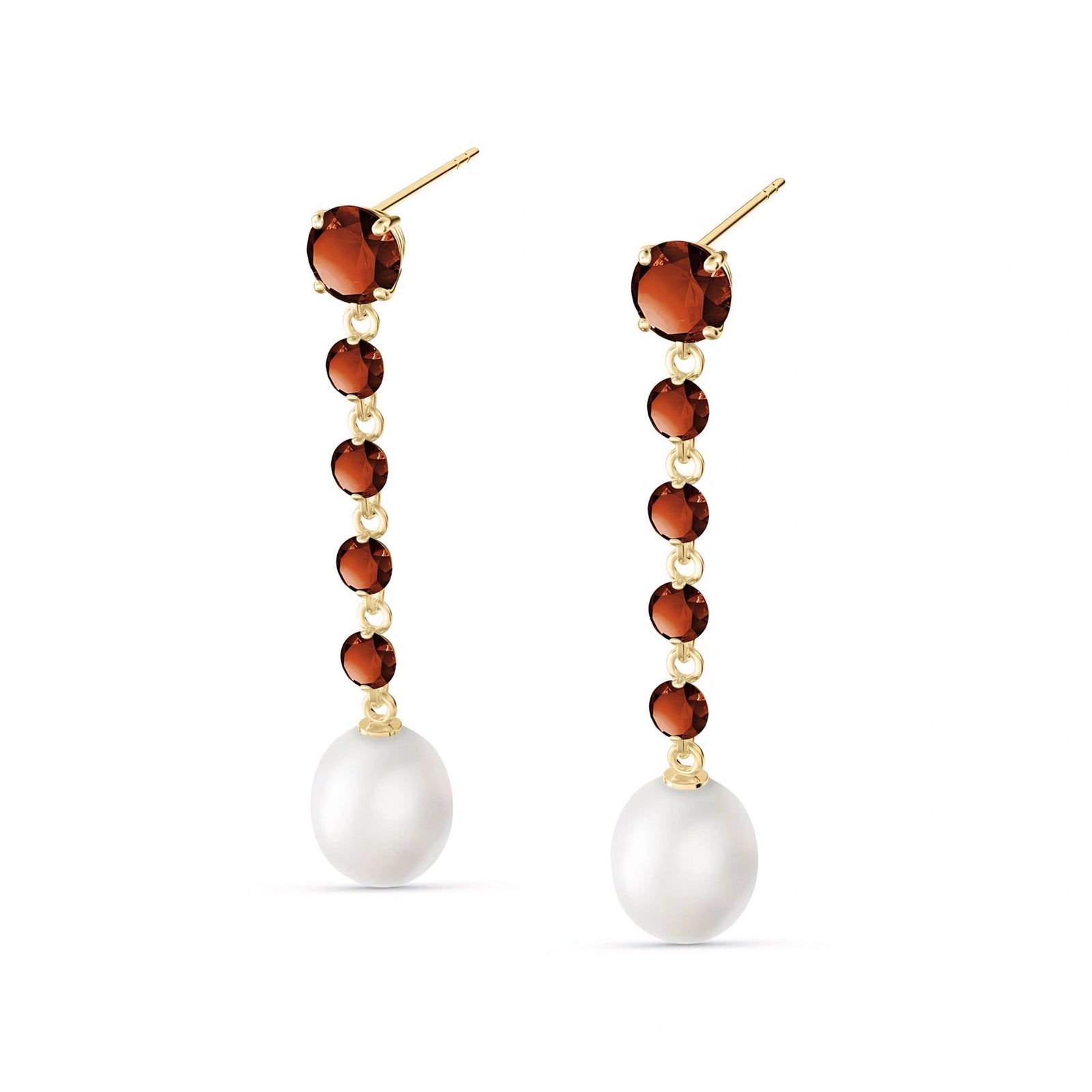 Yellow Gold Pearl & Garnet — Cristallina