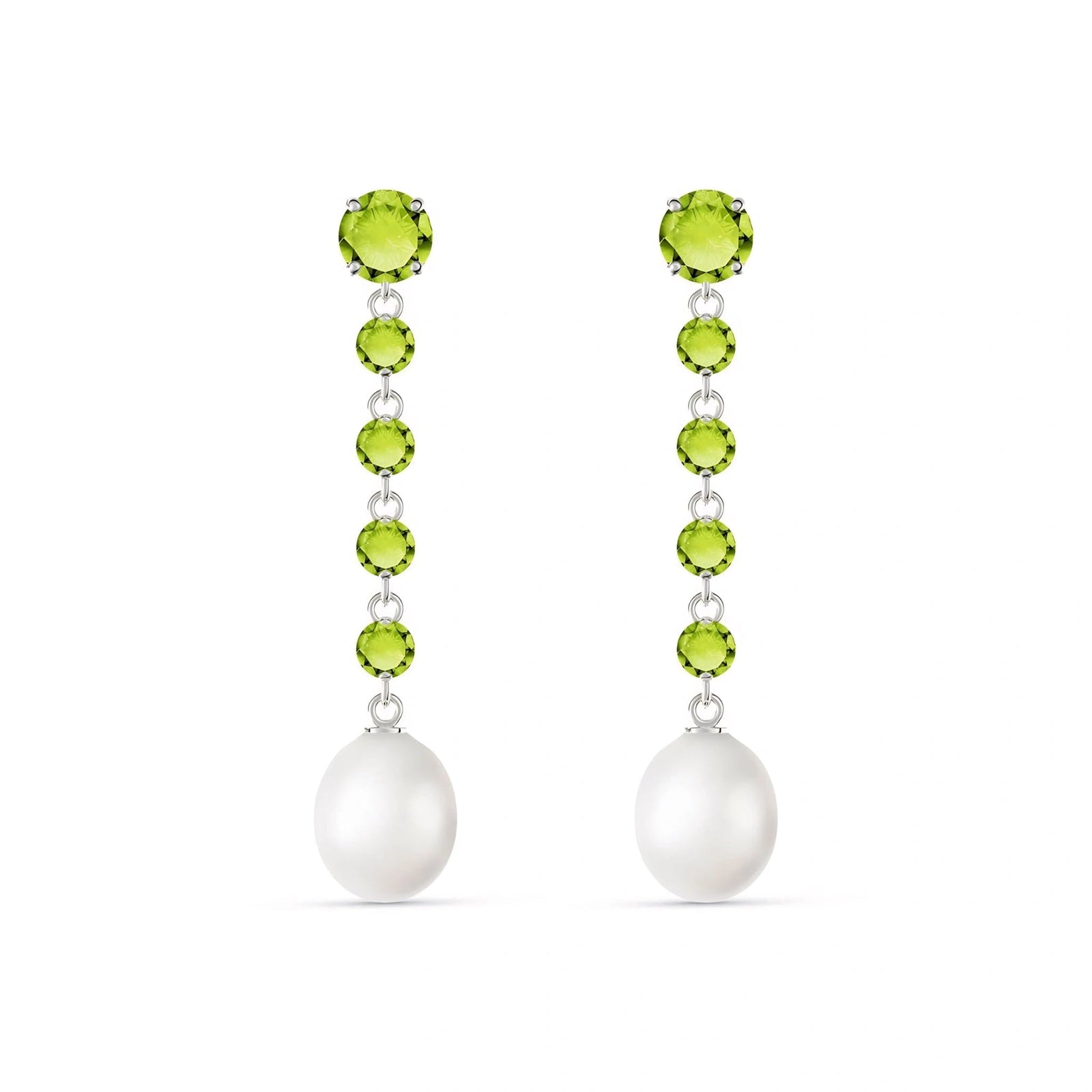 White Gold Pearl & Peridot — Cristallina