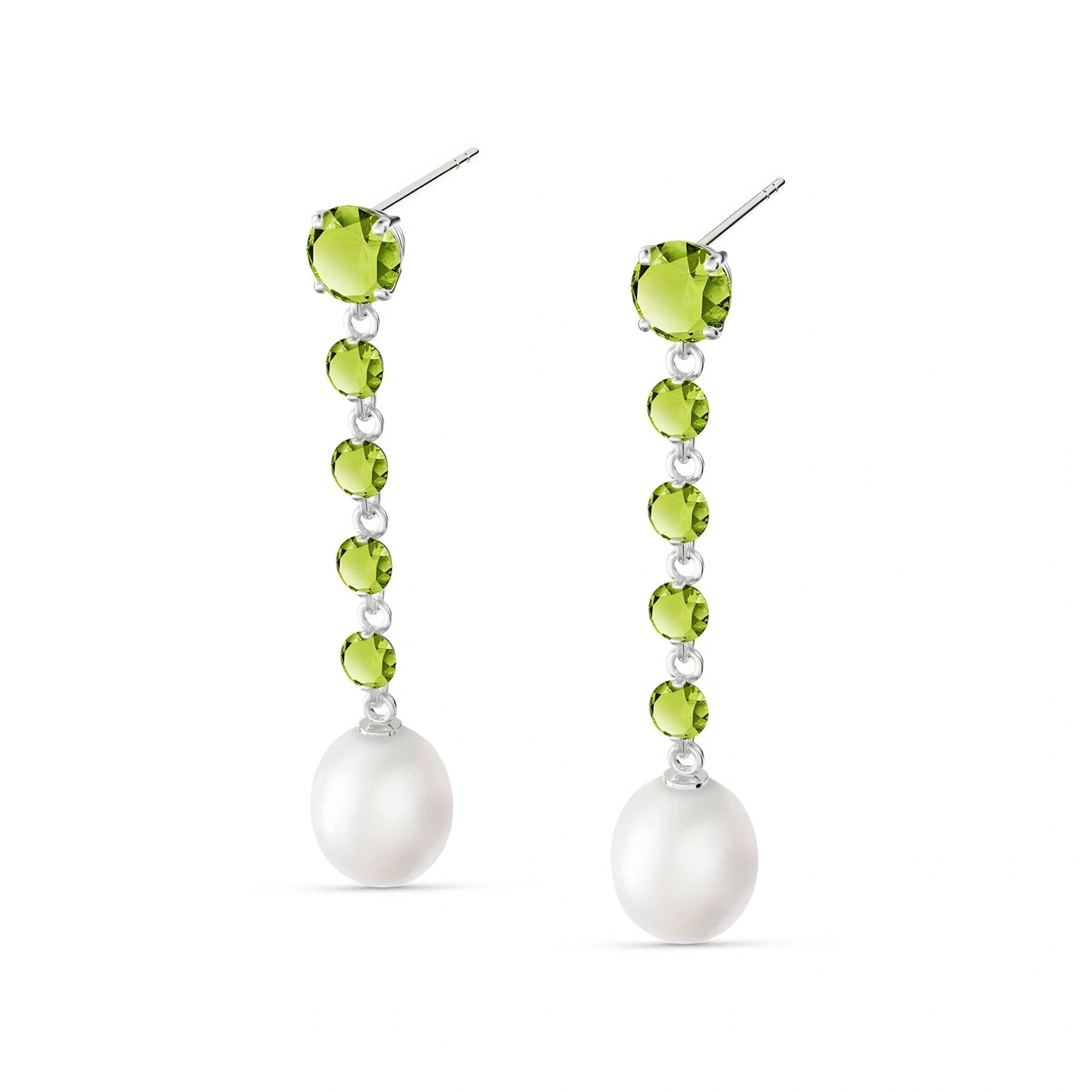 White Gold Pearl & Peridot — Cristallina