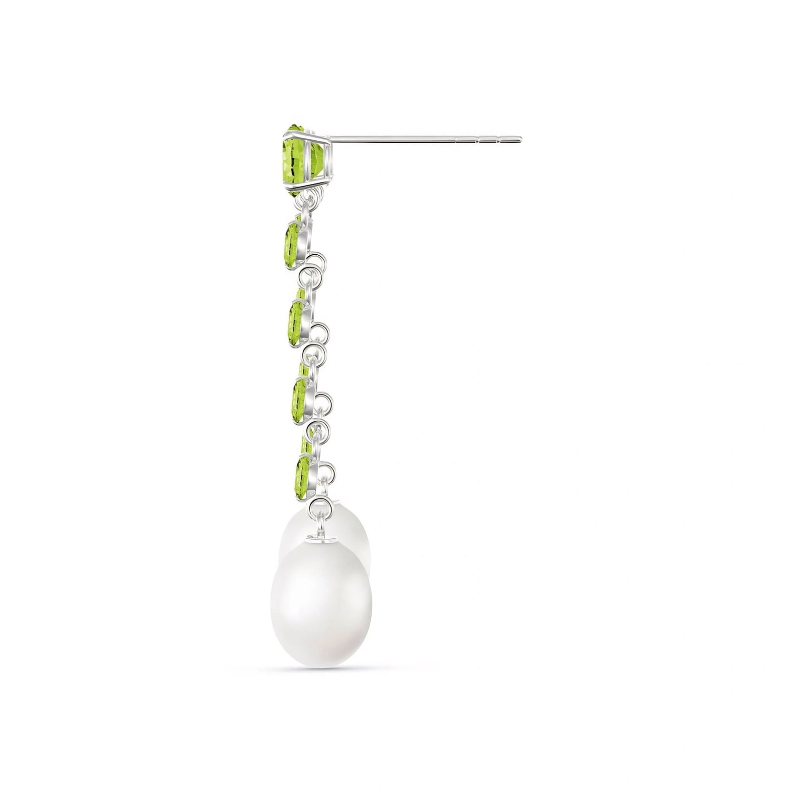 White Gold Pearl & Peridot — Cristallina