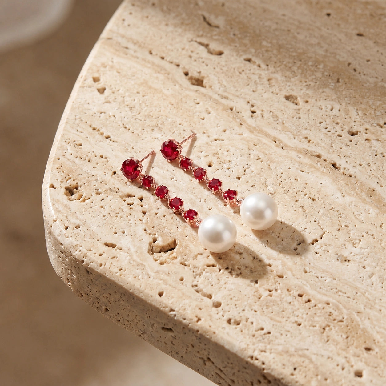 Rose Gold Pearl & Ruby — Cristallina