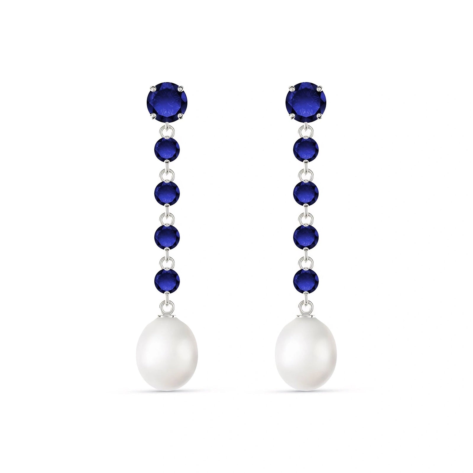 White Gold Pearl & Sapphire — Cristallina