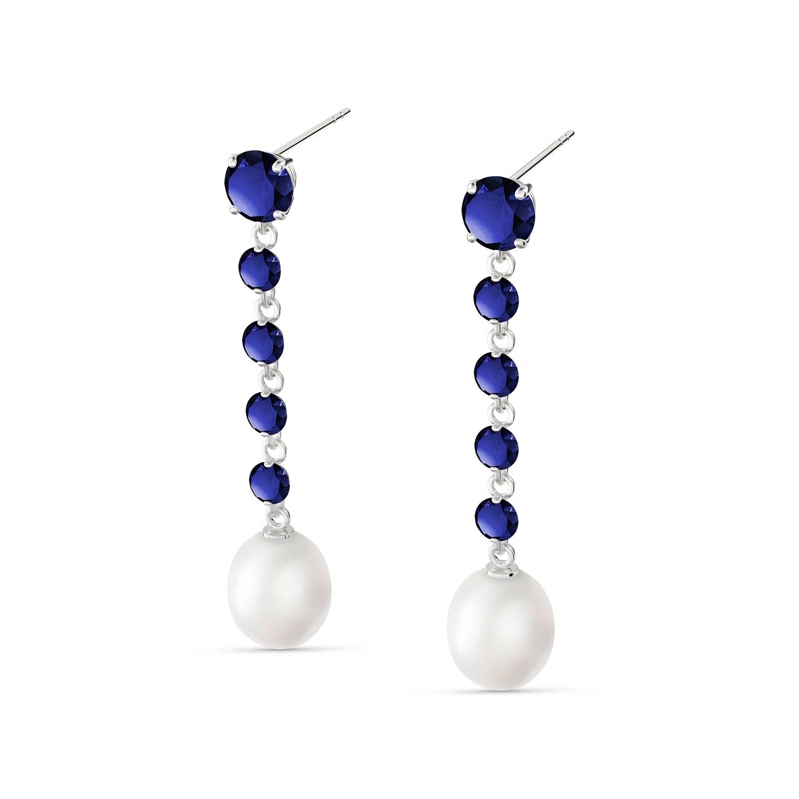 White Gold Pearl & Sapphire — Cristallina