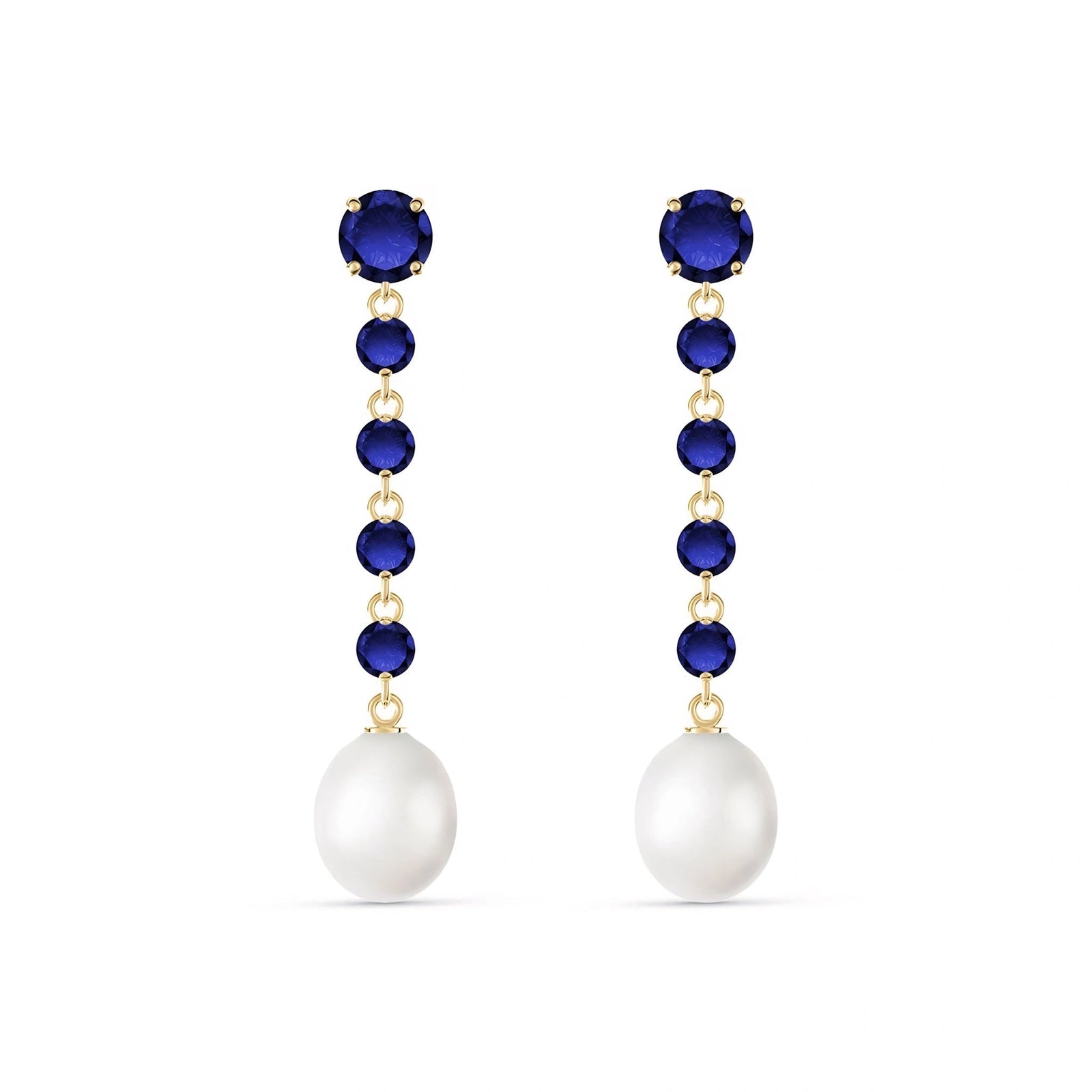 Yellow Gold Pearl & Sapphire — Cristallina