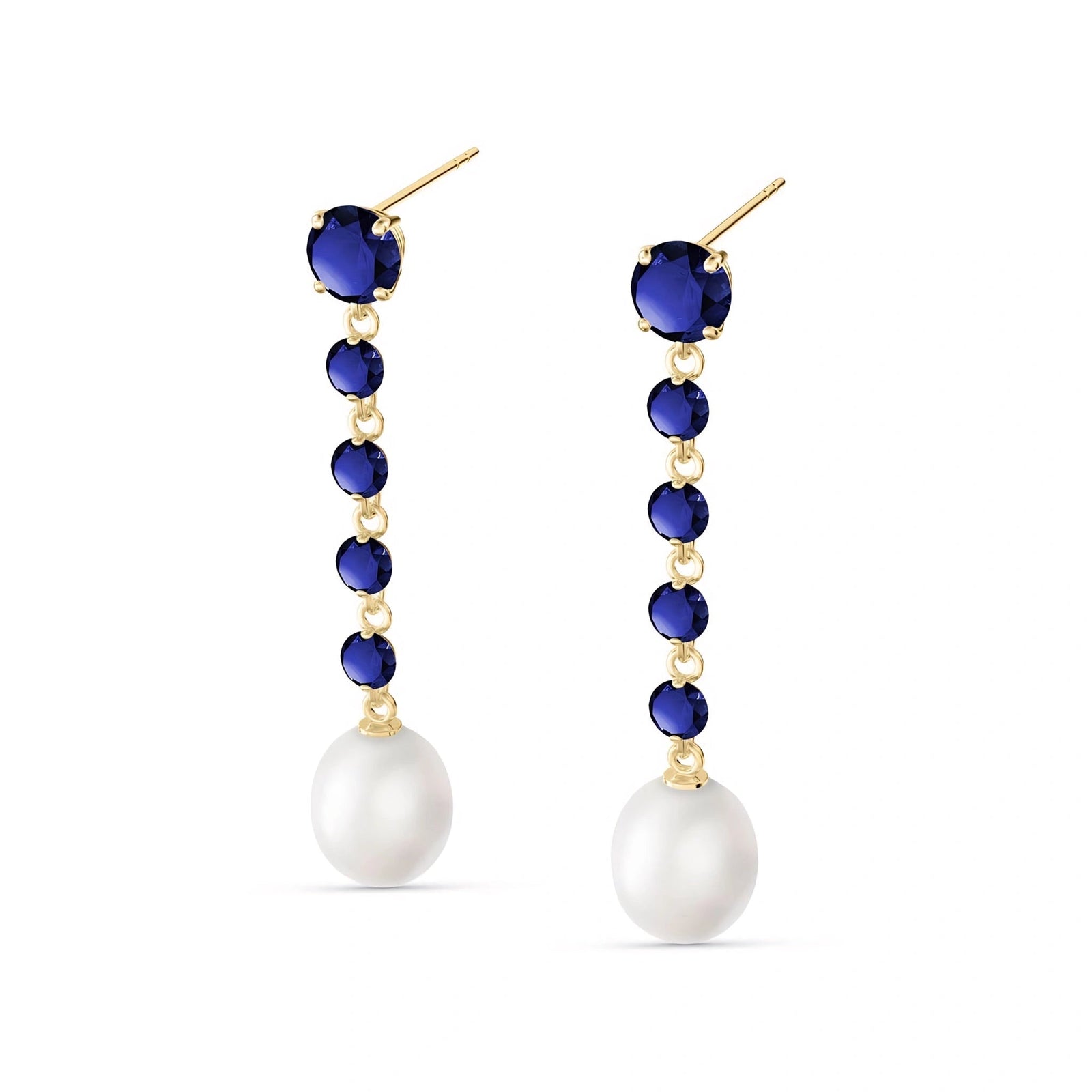 Yellow Gold Pearl & Sapphire — Cristallina