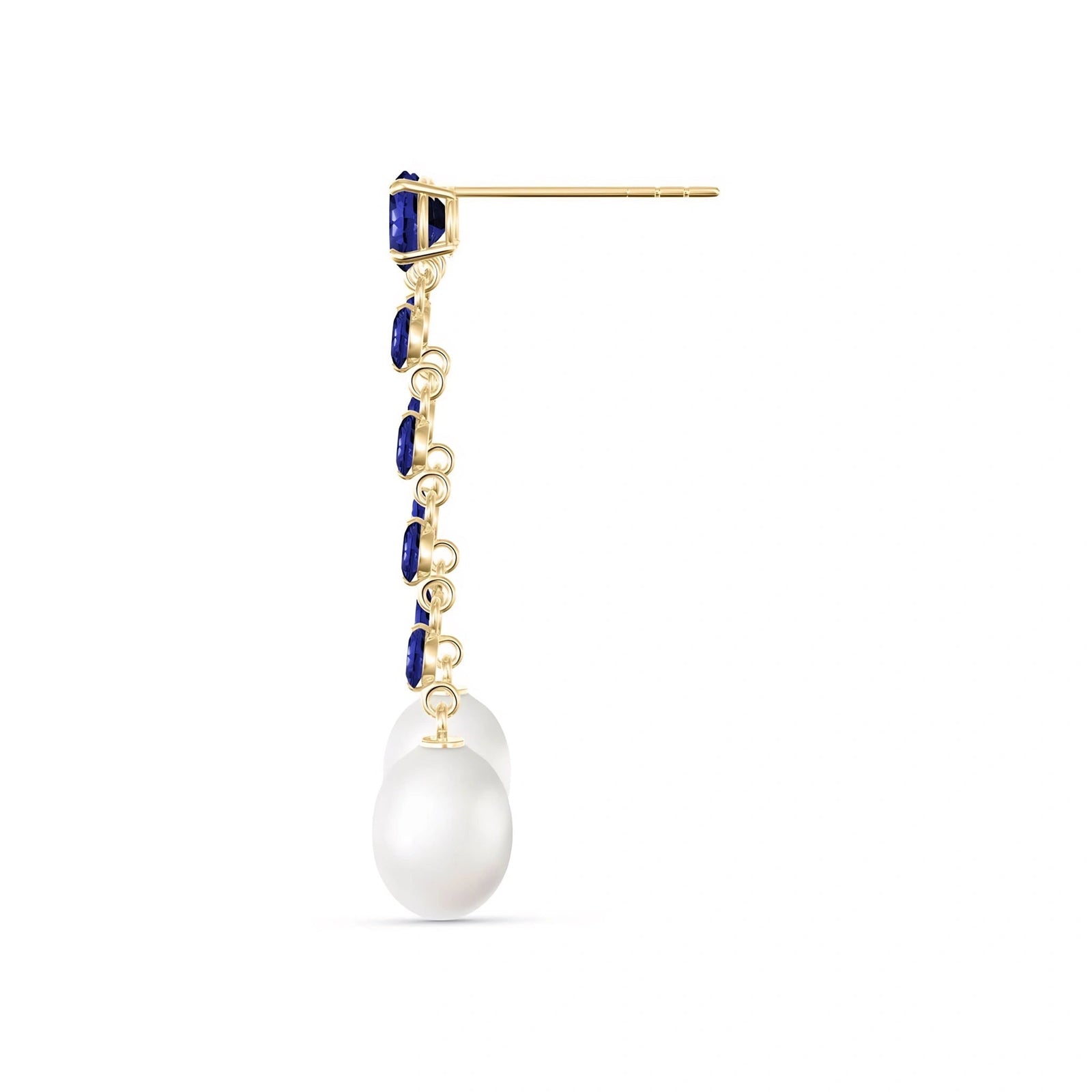 Yellow Gold Pearl & Sapphire — Cristallina