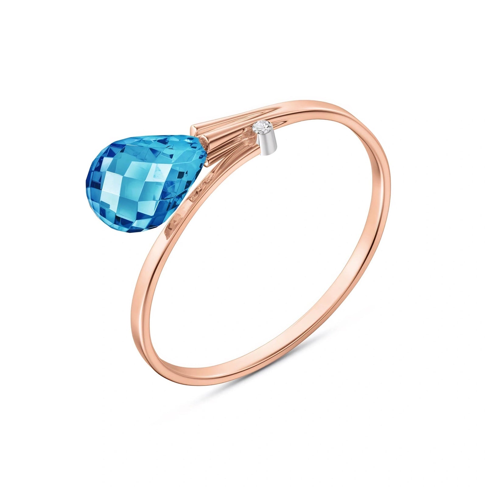Rose Gold Blue Topaz & Diamond — Editta