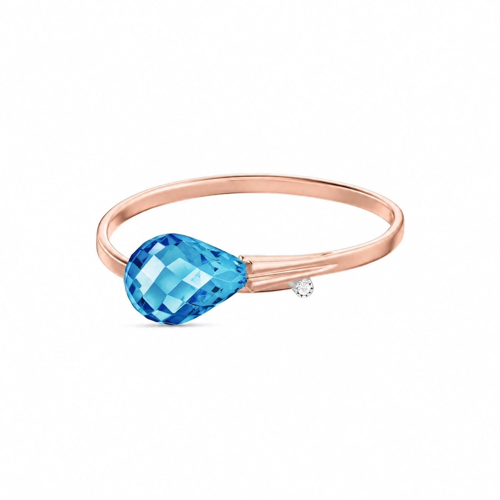 Rose Gold Blue Topaz & Diamond — Editta