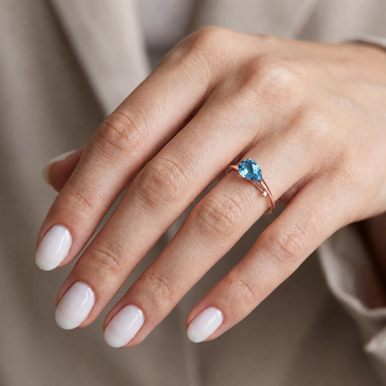 Rose Gold Blue Topaz & Diamond — Editta