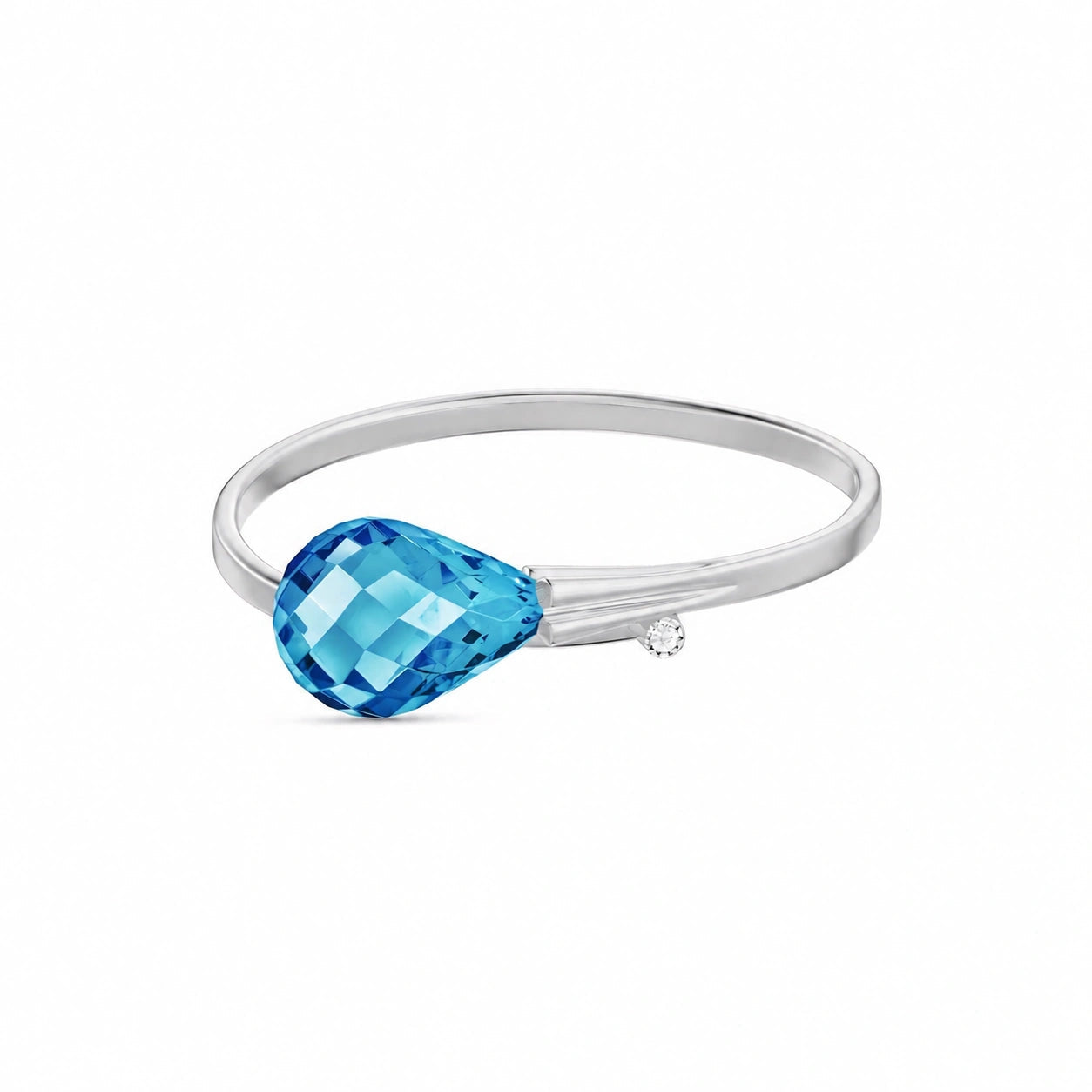White Gold Blue Topaz & Diamond — Editta