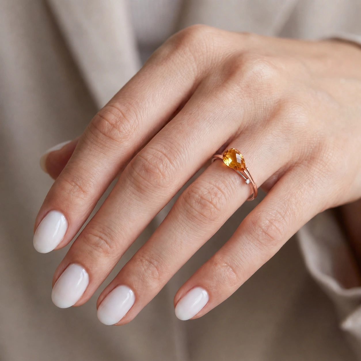 Rose Gold Citrine & Diamond — Editta