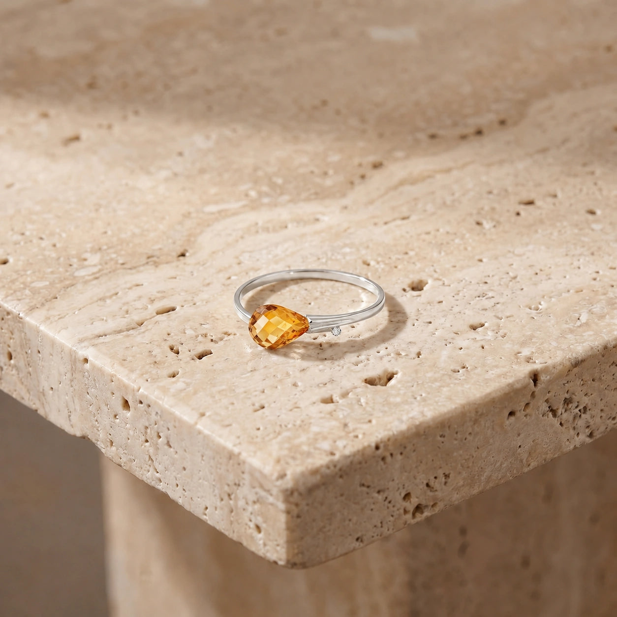 White Gold Citrine & Diamond — Editta