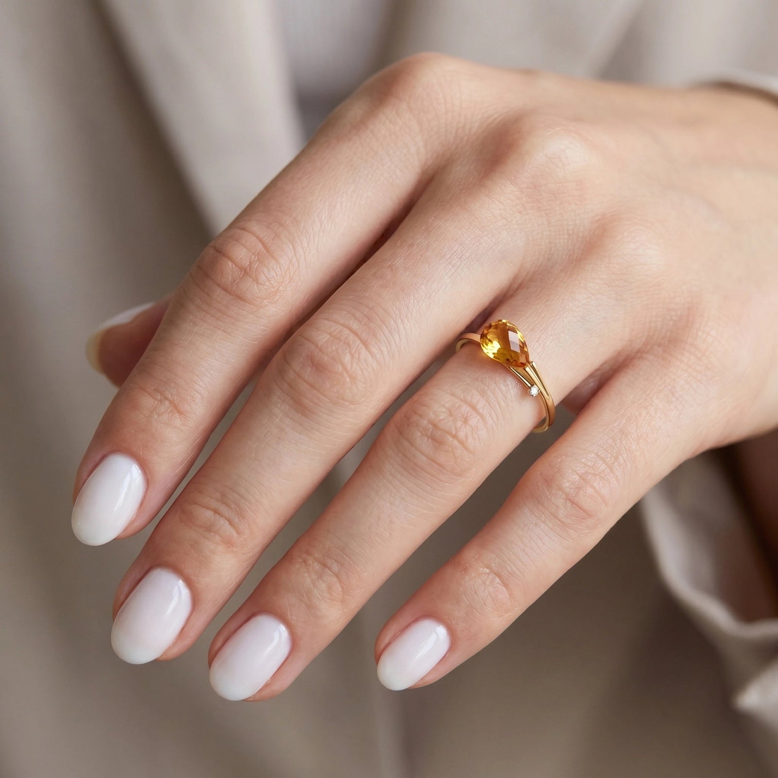 Yellow Gold Citrine & Diamond — Editta