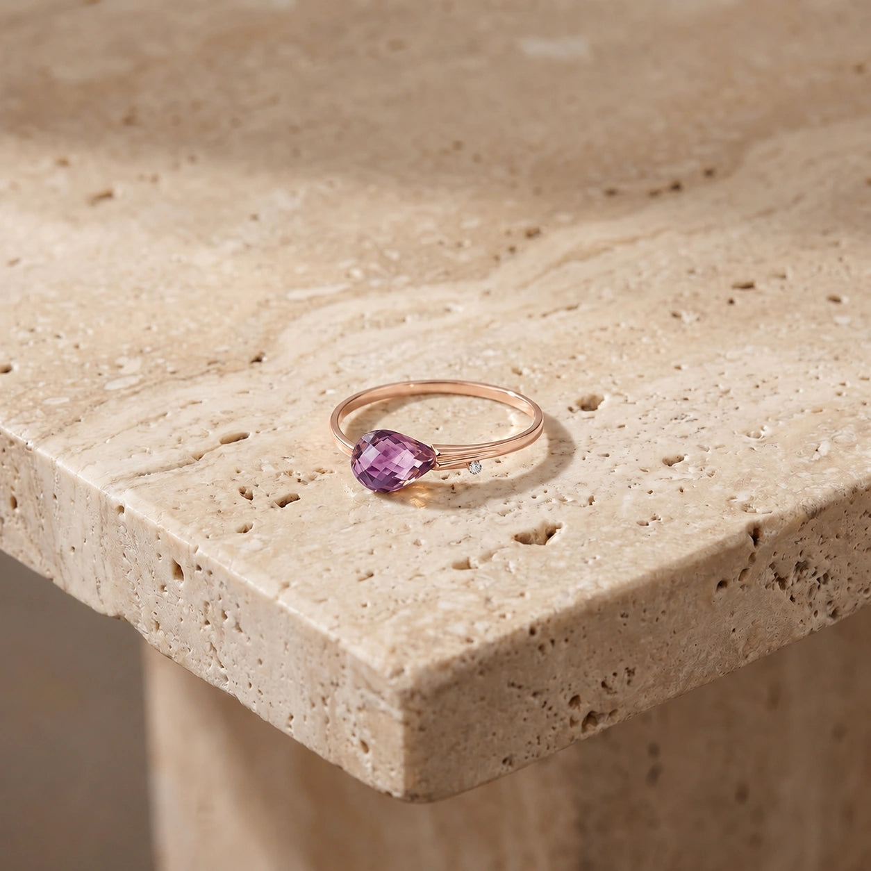 Rose Gold Diamond & Amethyst — Editta