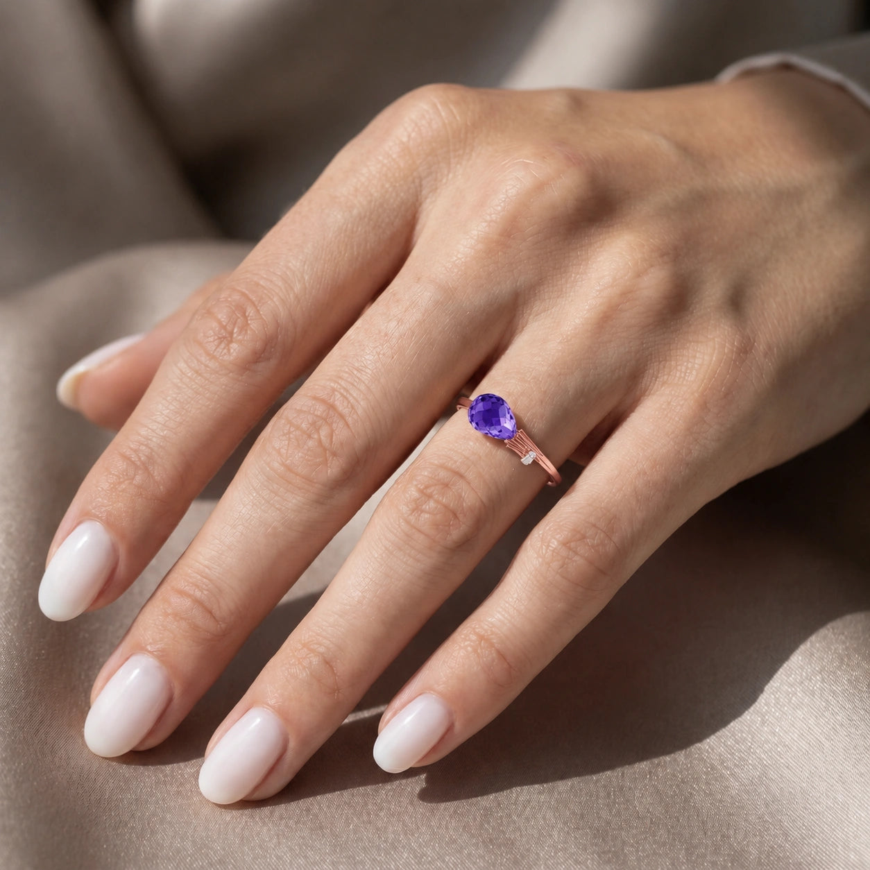 Rose Gold Diamond & Amethyst — Editta