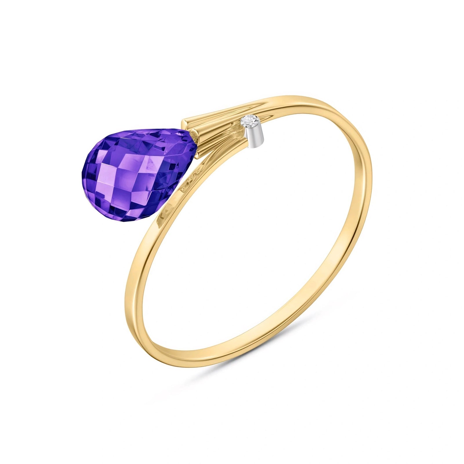 Yellow Gold Diamond & Amethyst — Editta