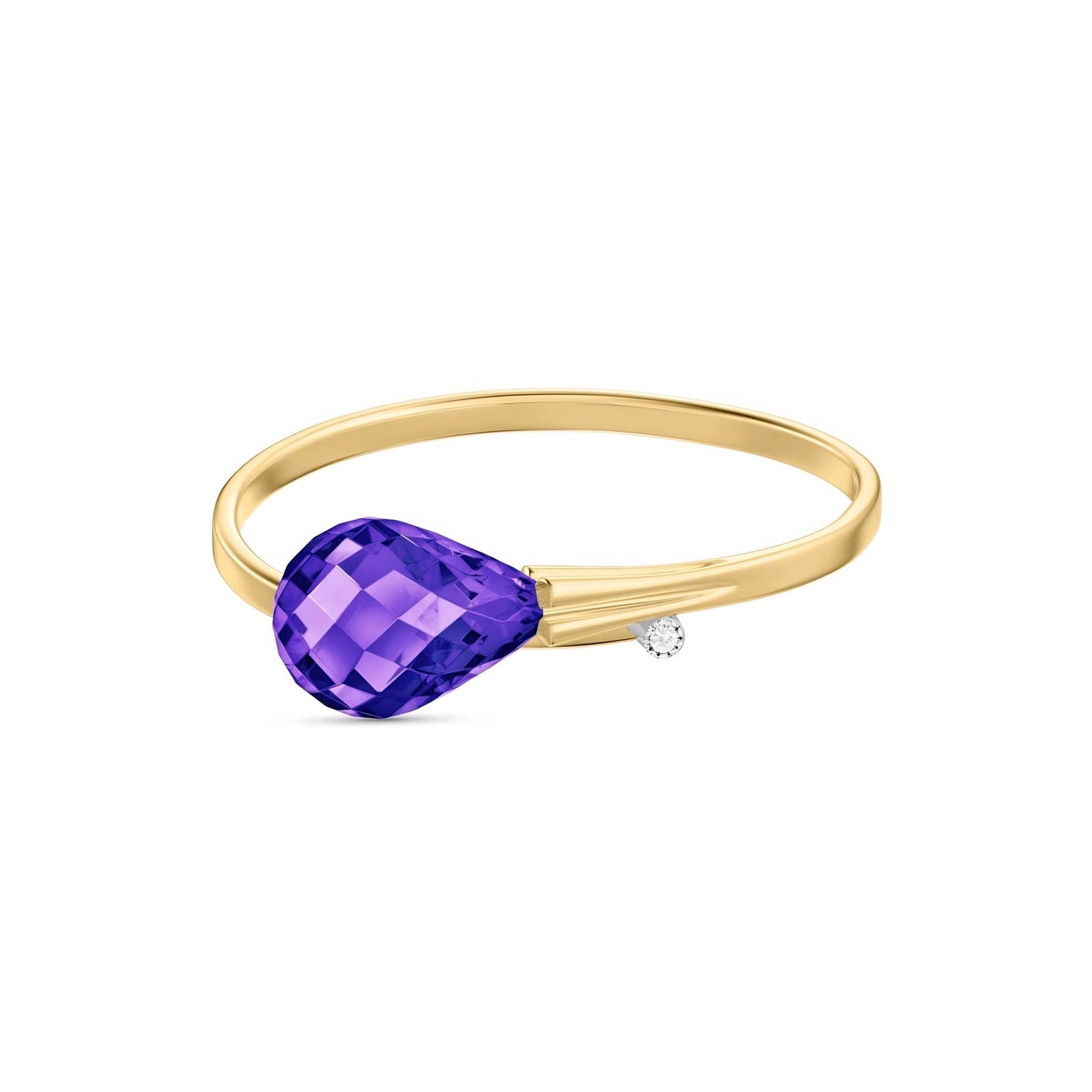Yellow Gold Diamond & Amethyst — Editta