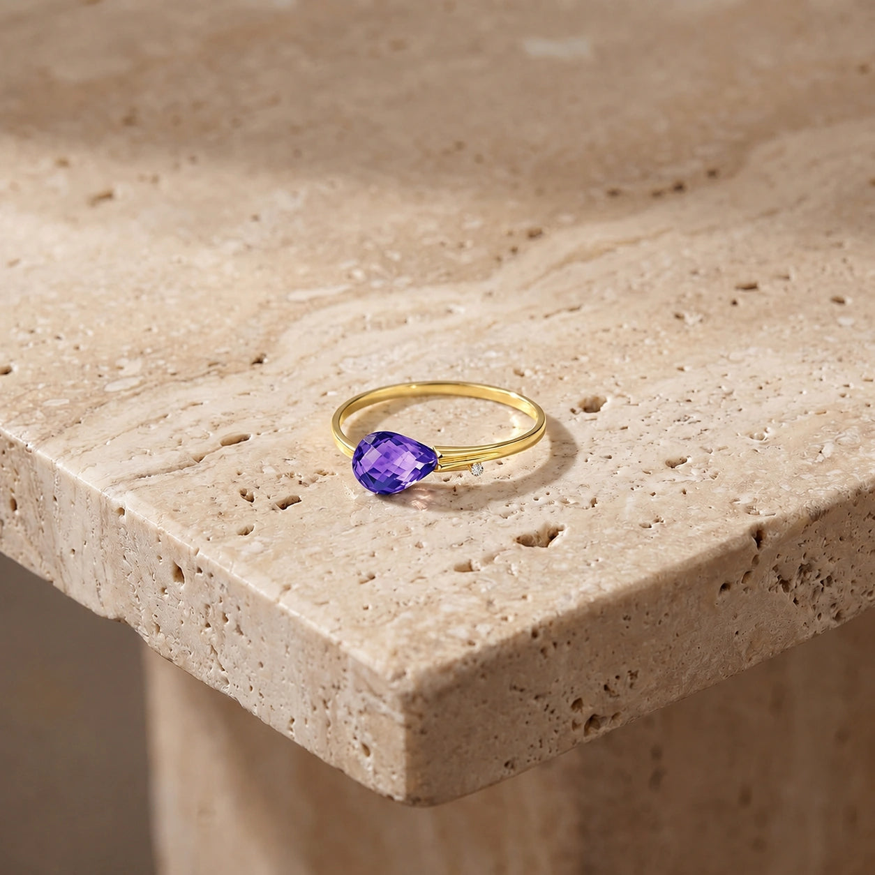 Yellow Gold Diamond & Amethyst — Editta